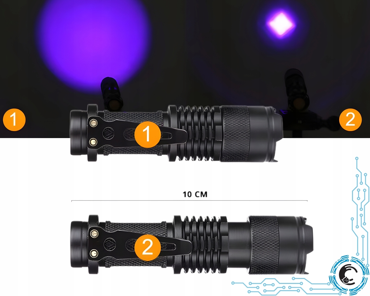 ПОТУЖНИЙ світлодіодний ультрафіолетовий ліхтар 395 нм для кліматичних опіків