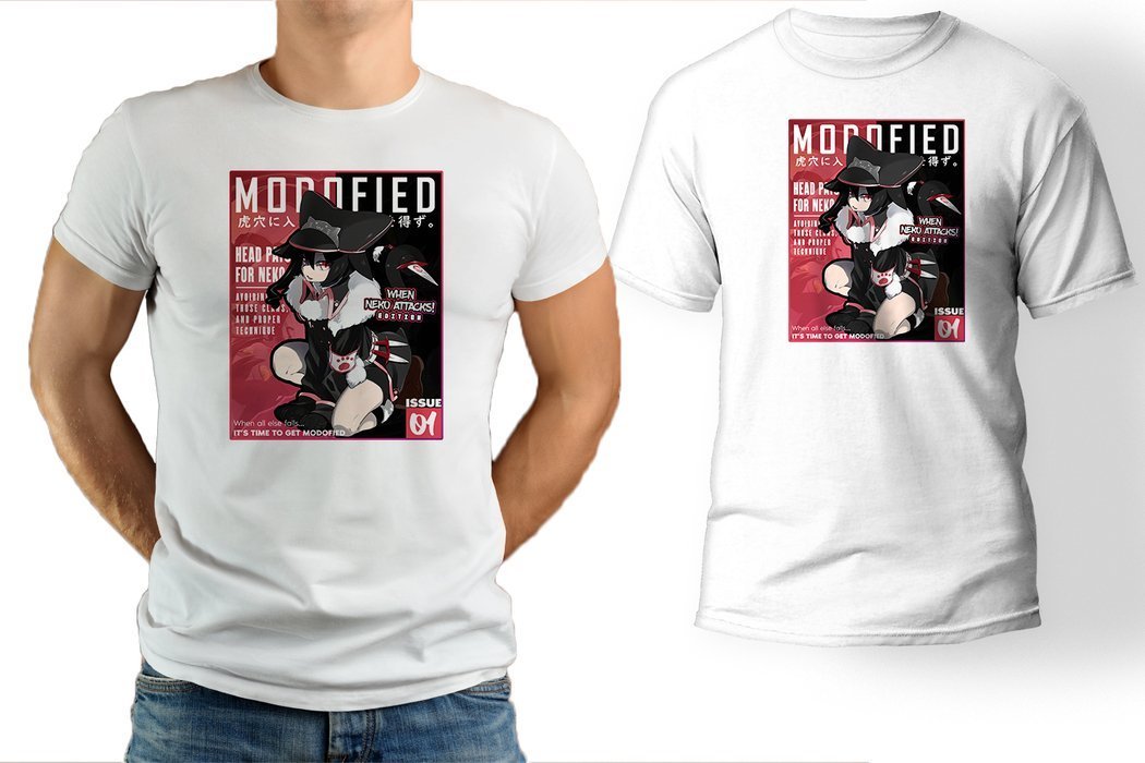 

Koszulka męska Anime kawaii neko Dla Otaku XL