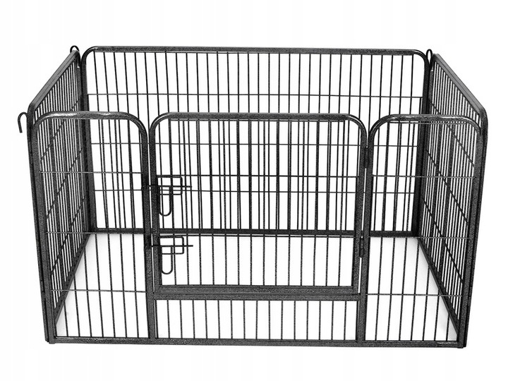 Wybieg Klatka Dla Zwierząt Szczeniąt Metalowa Czarna 80 x 122 x 70 cm