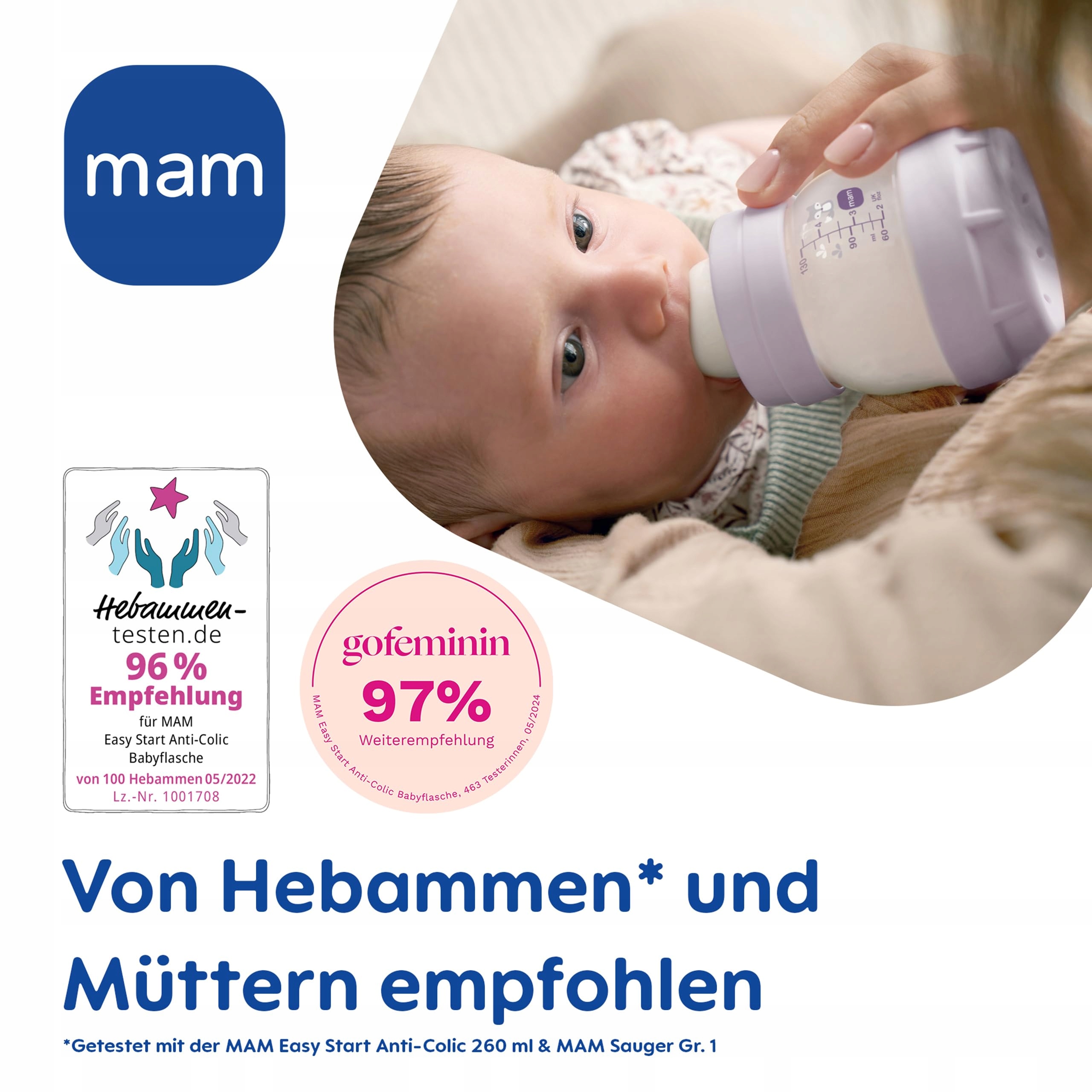 MAM Butelka Antykolkowa Dla Niemowląt 260ml 0+ Miesięcy Zawór Dna — miniatura 6
