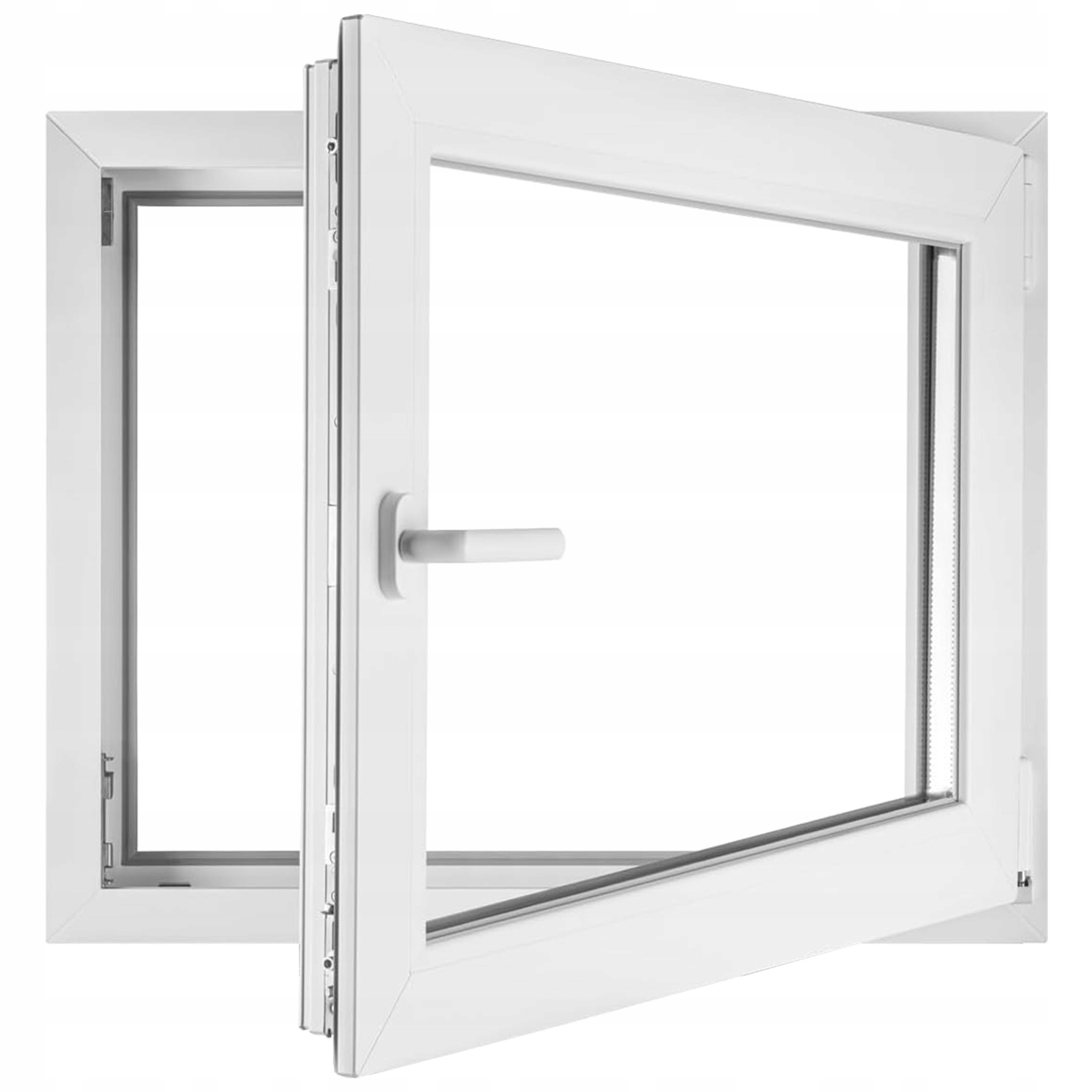 Okno PCV 90x60 RU Prawe Rozwierno-Uchylne Dwuszybowe 900x600 Białe