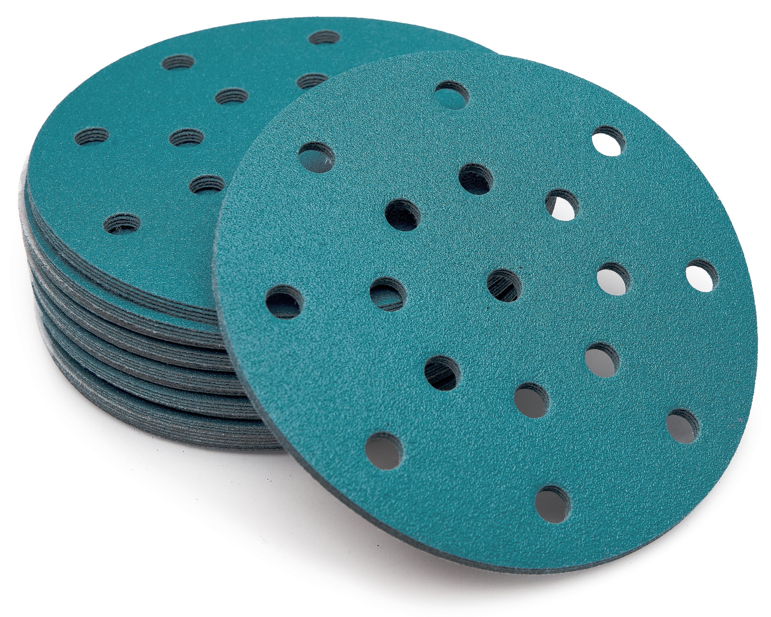 KRĄŻEK PAPIER ŚCIERNY NA RZEP 17H 150mm P80 50szt