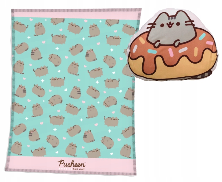 Duży Koc Poduszka Pusheen Cat Puszin Kot Narzuta 150x200 Pled Dla Dziecka