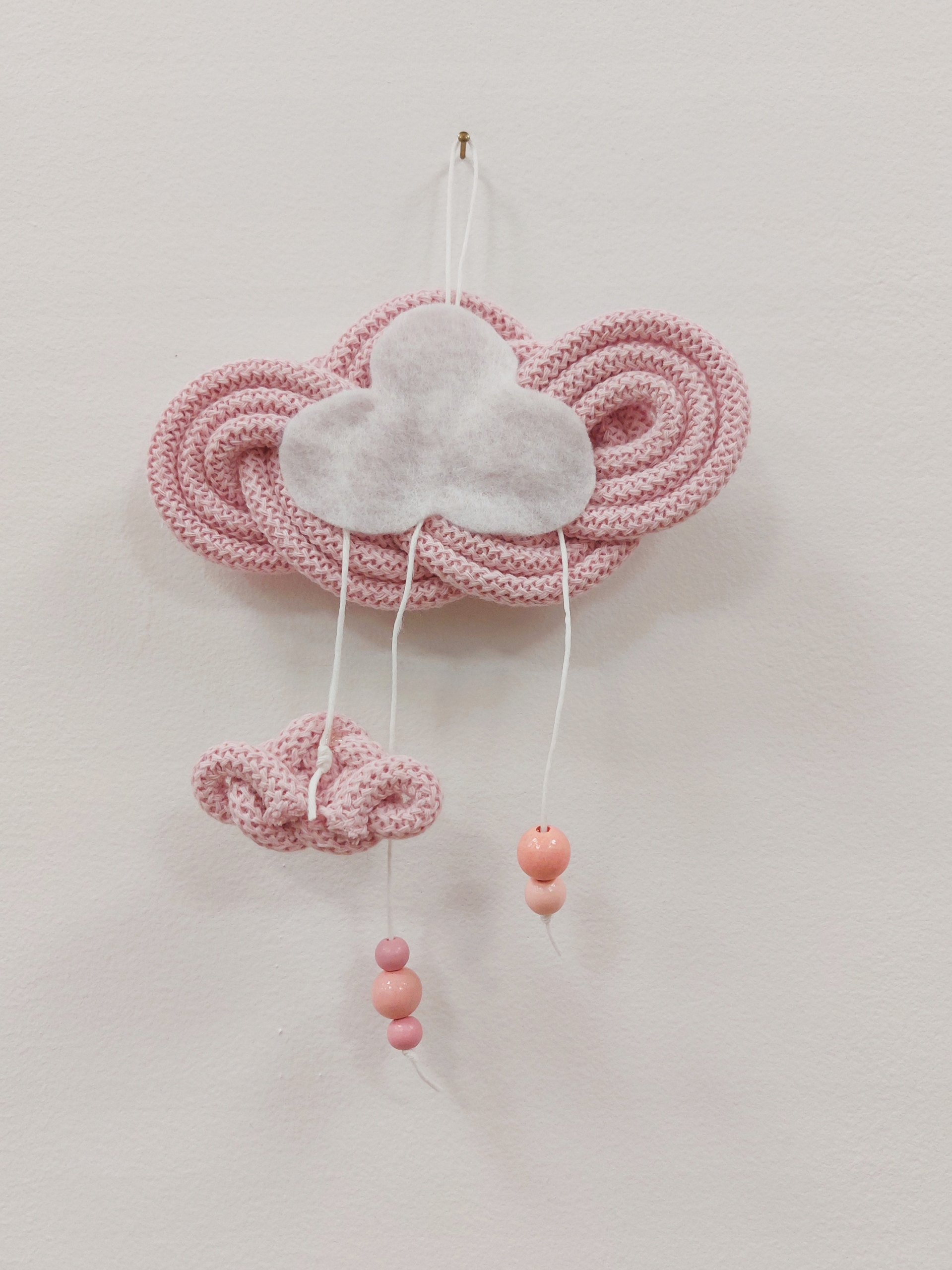 Chmurka ze sznurka dekoracja boho różowa mini Marka inna marka