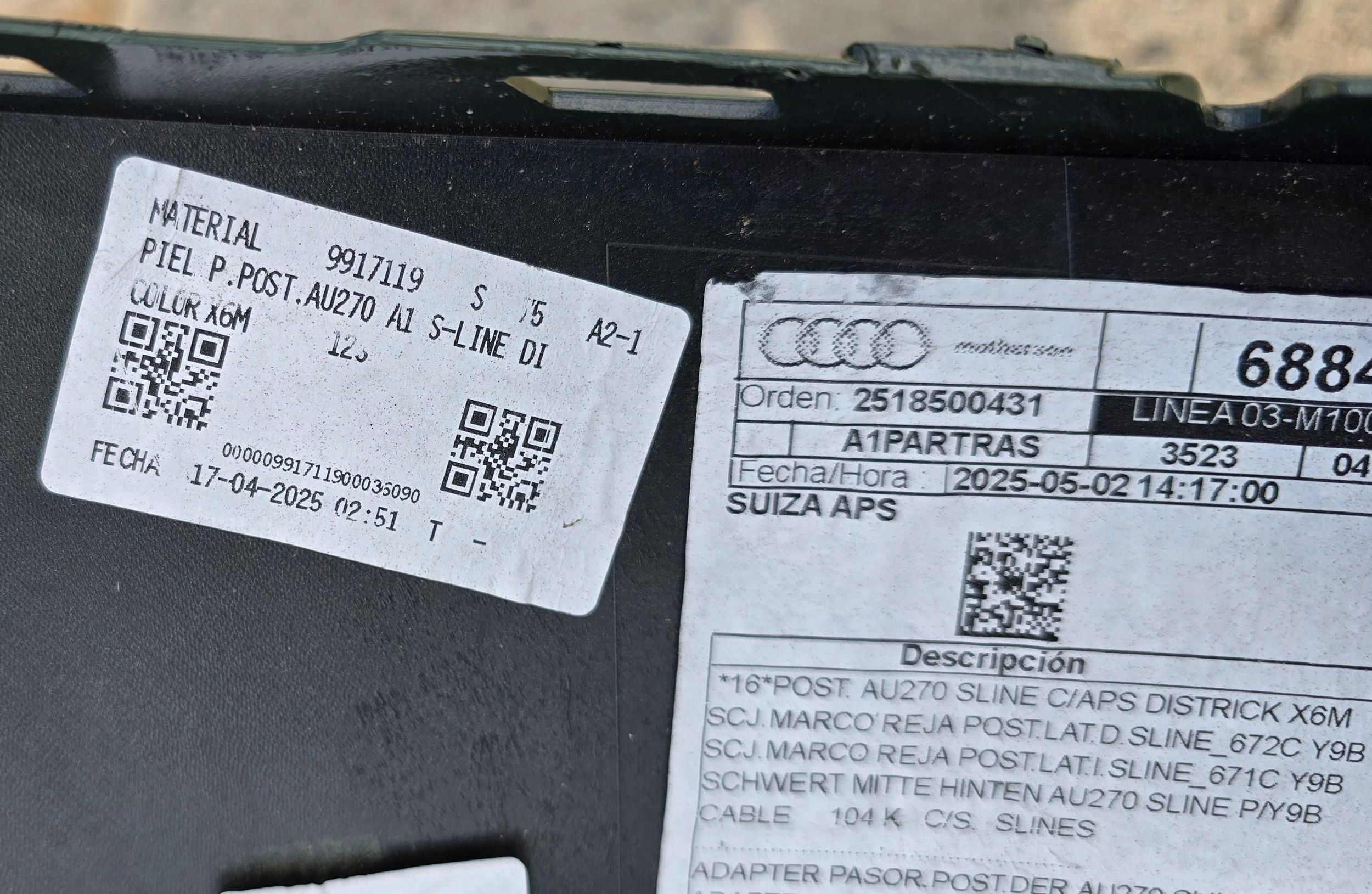 Audi A1 far lökhárító hátsó