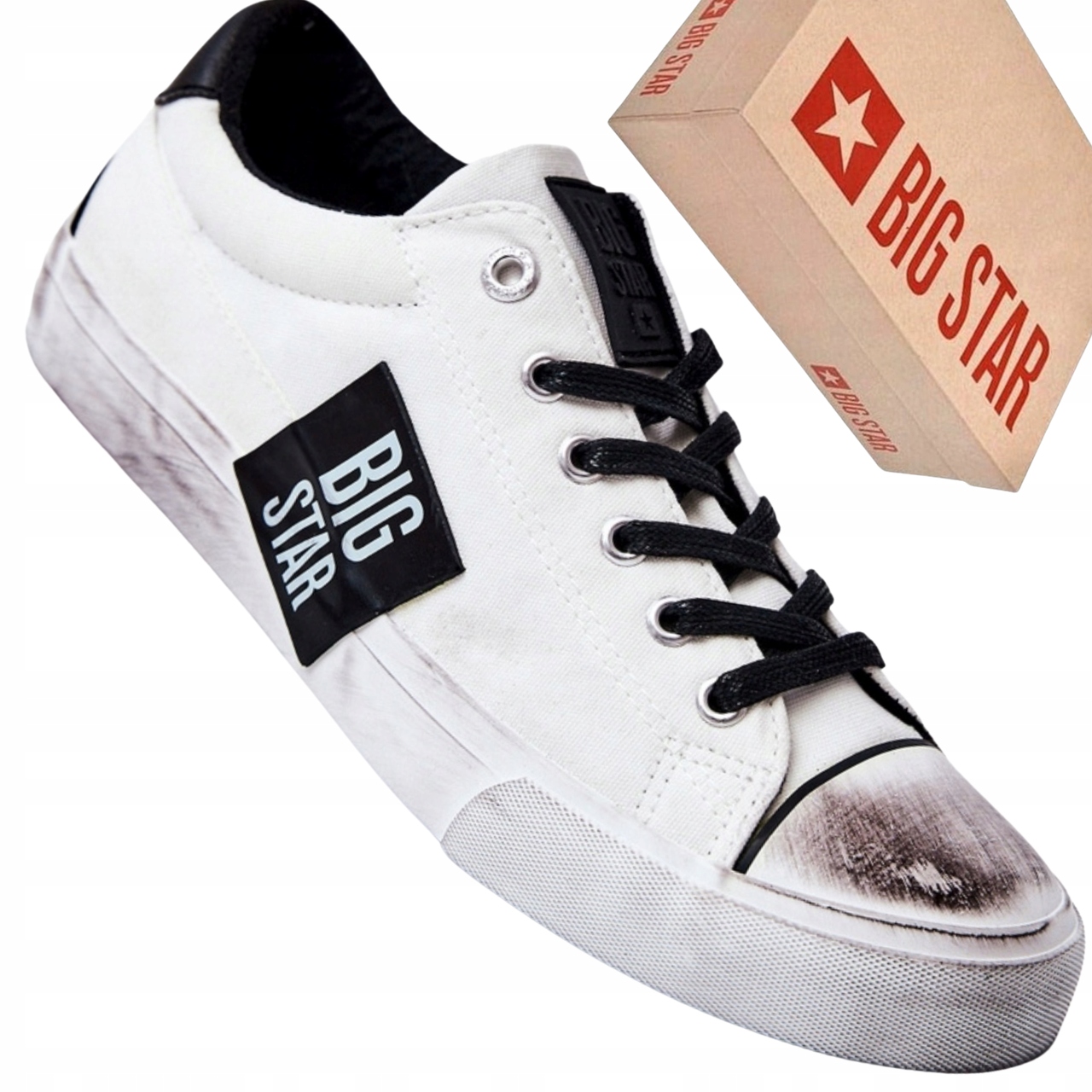 Trampki męskie Big Star JJ174248 postarzane buty casualowe sznurowane