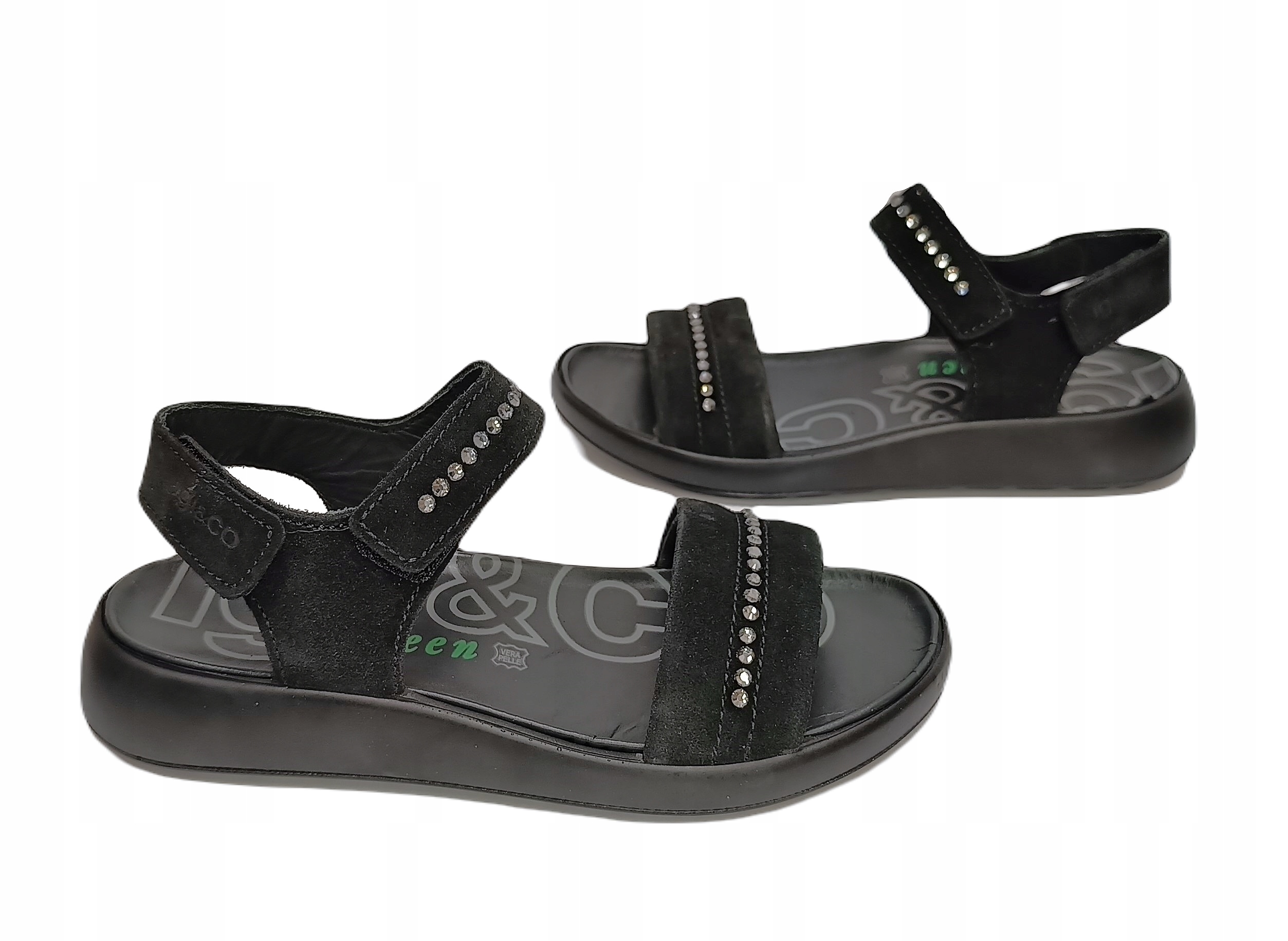 sandály kůže semišová zirkony Igi&co 5679600 černá r39