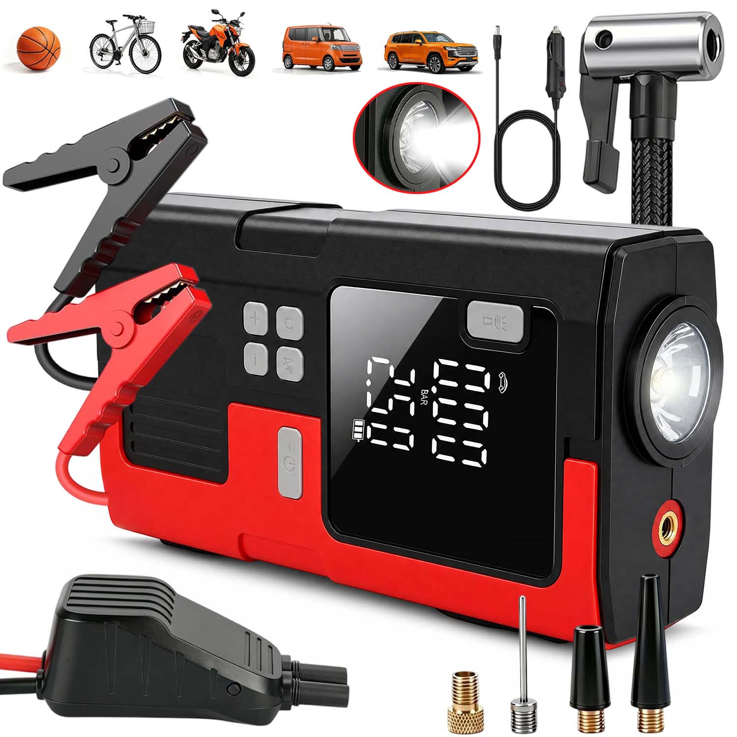 Jump Starter Booster Powerbank Kompresor Štartovacie Zariadenie Powerbank