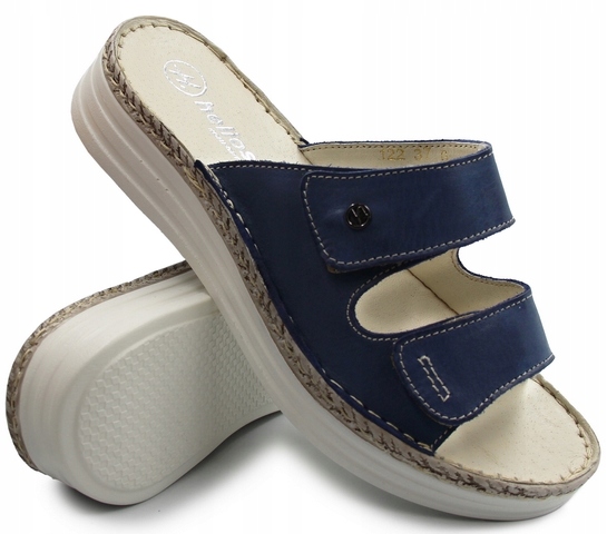 Pohodlné letní nazouváky pro ženy pro práci ve stoje helios 122 námořnická modrá 38