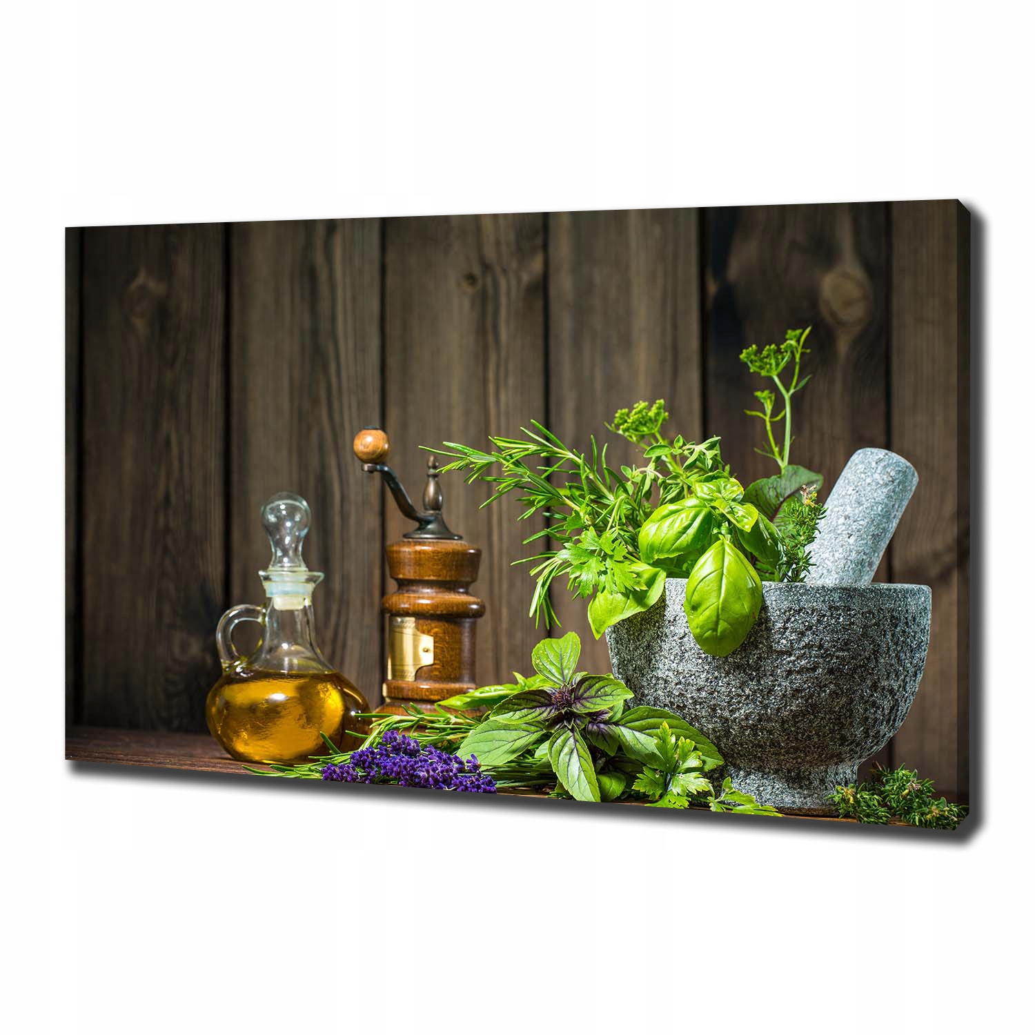 

Foto obraz na płótnie Zioła w moździerzu 100x70 cm