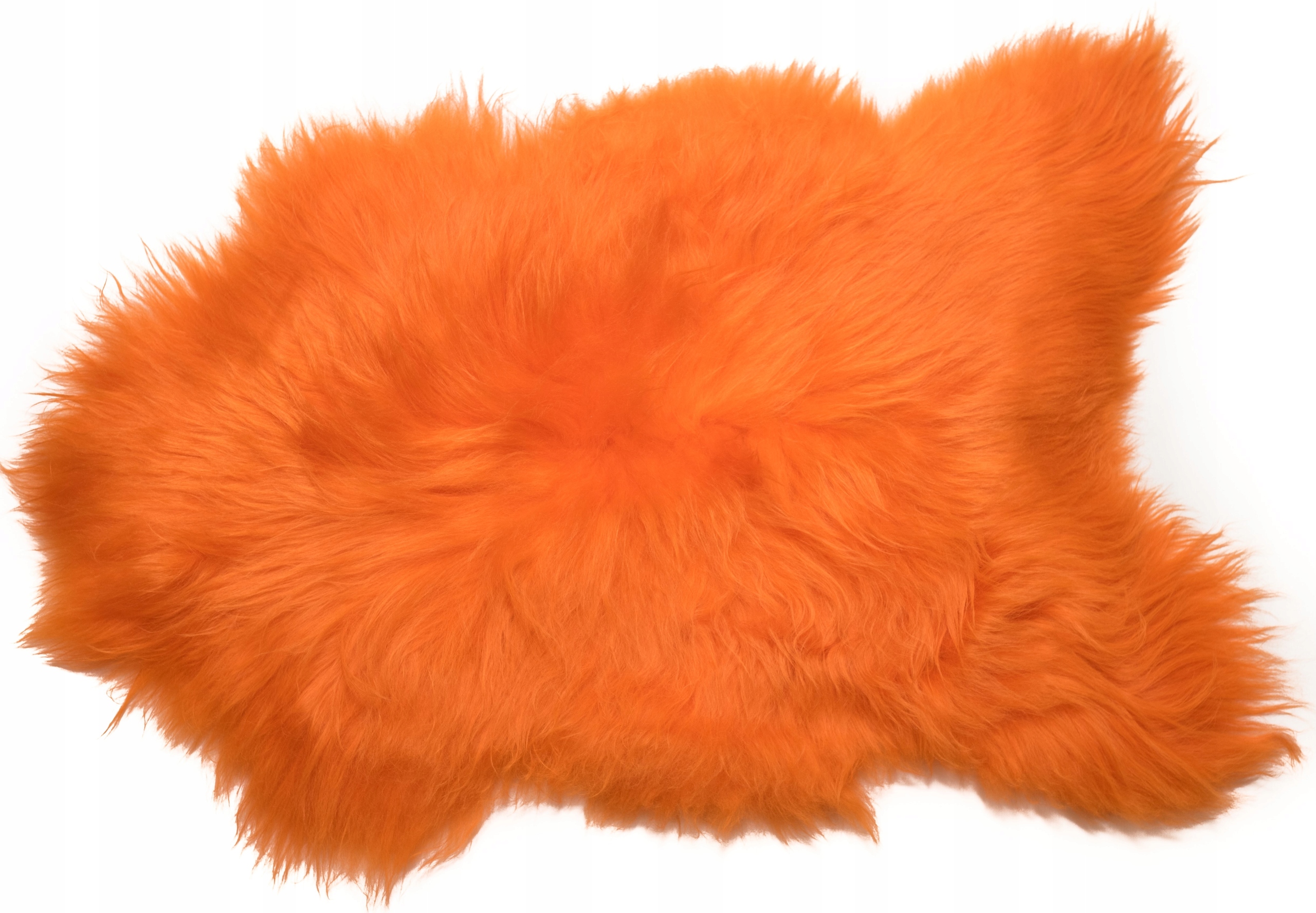 Přírodní Kožešina Ovčí dlouhá vlna Ovčí kůže oranžová