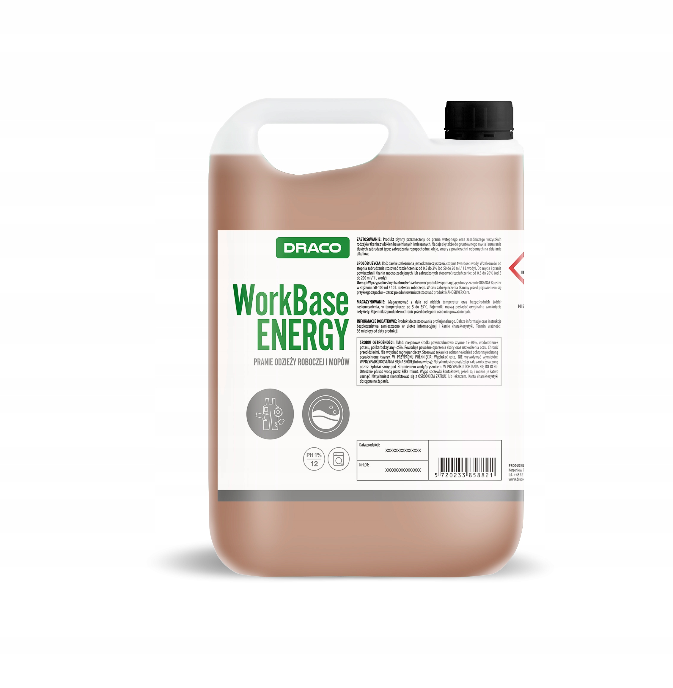 Levně Draco WorkBase Energy Tekutý prací prostředek na mastné pracovní oděvy 5L