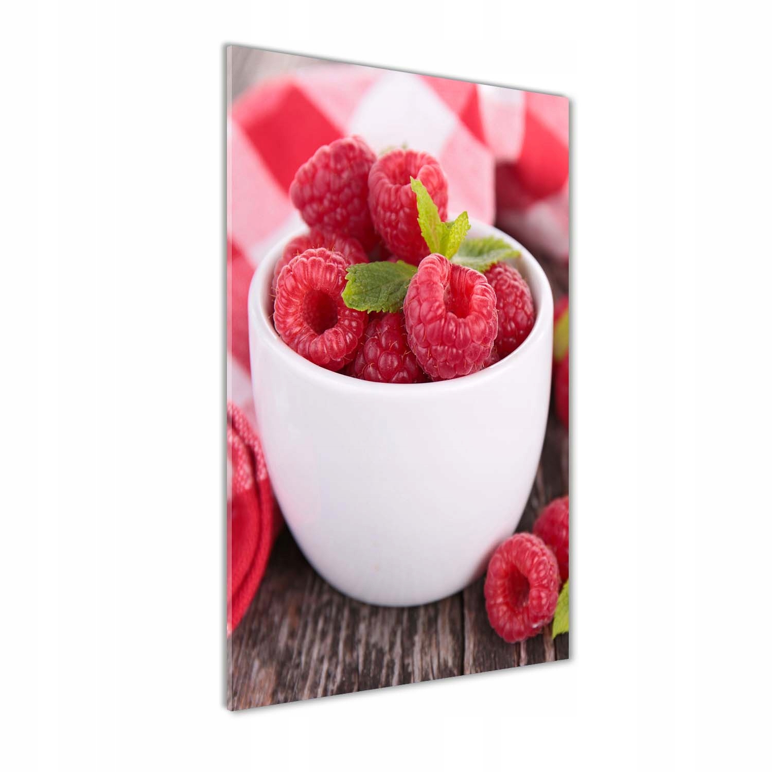 

Foto obraz akryl do salonu Maliny w kubku 70x140cm