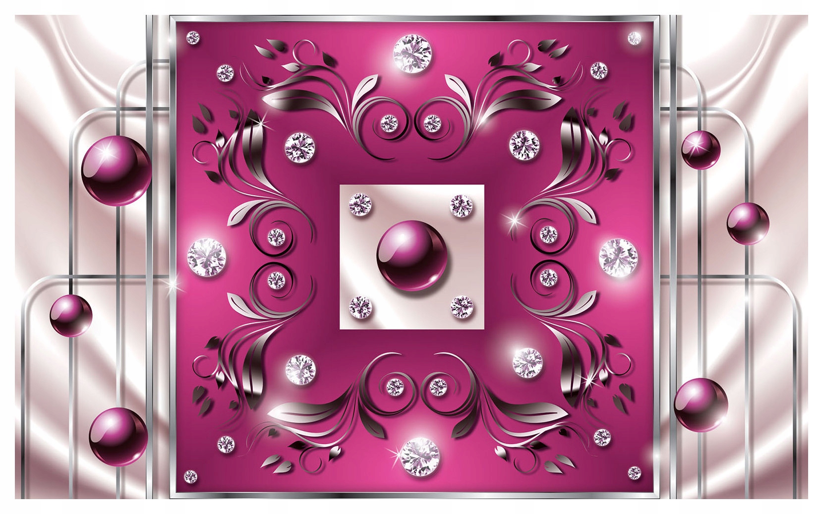 Fototapeta Ruže diamanty striebro fuchsia vinylová 254x184 lepidlo