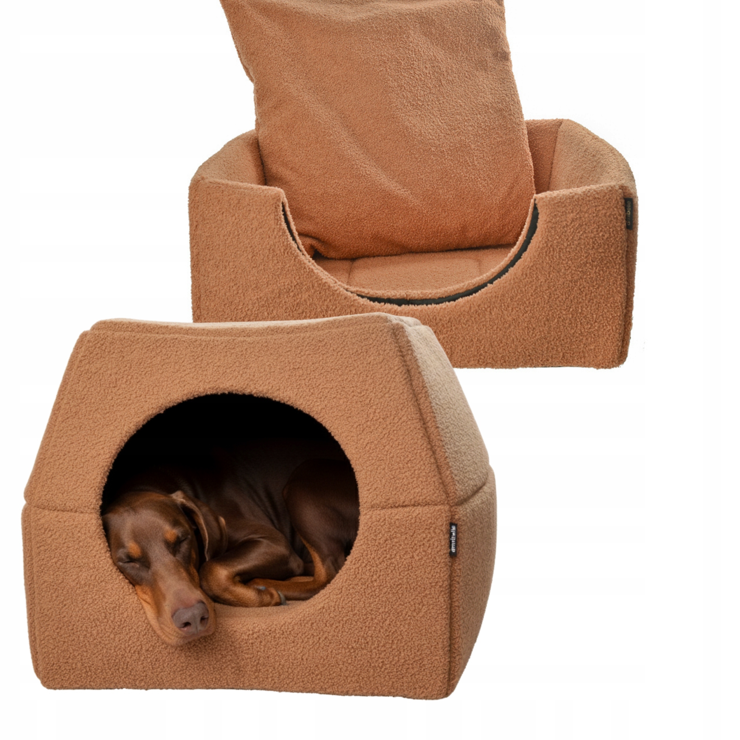 Levně Pelíšek Budka Pro Psa Kočku 2v1 Domeček 70x70 Protiskluzový pelíšek XL