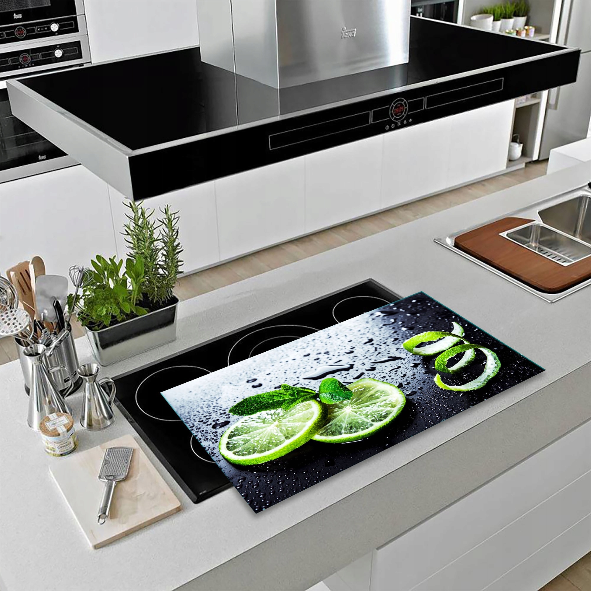 Płytka szklana ochronna na kuchenkę 80x52 cm Materiał wykonania szkło