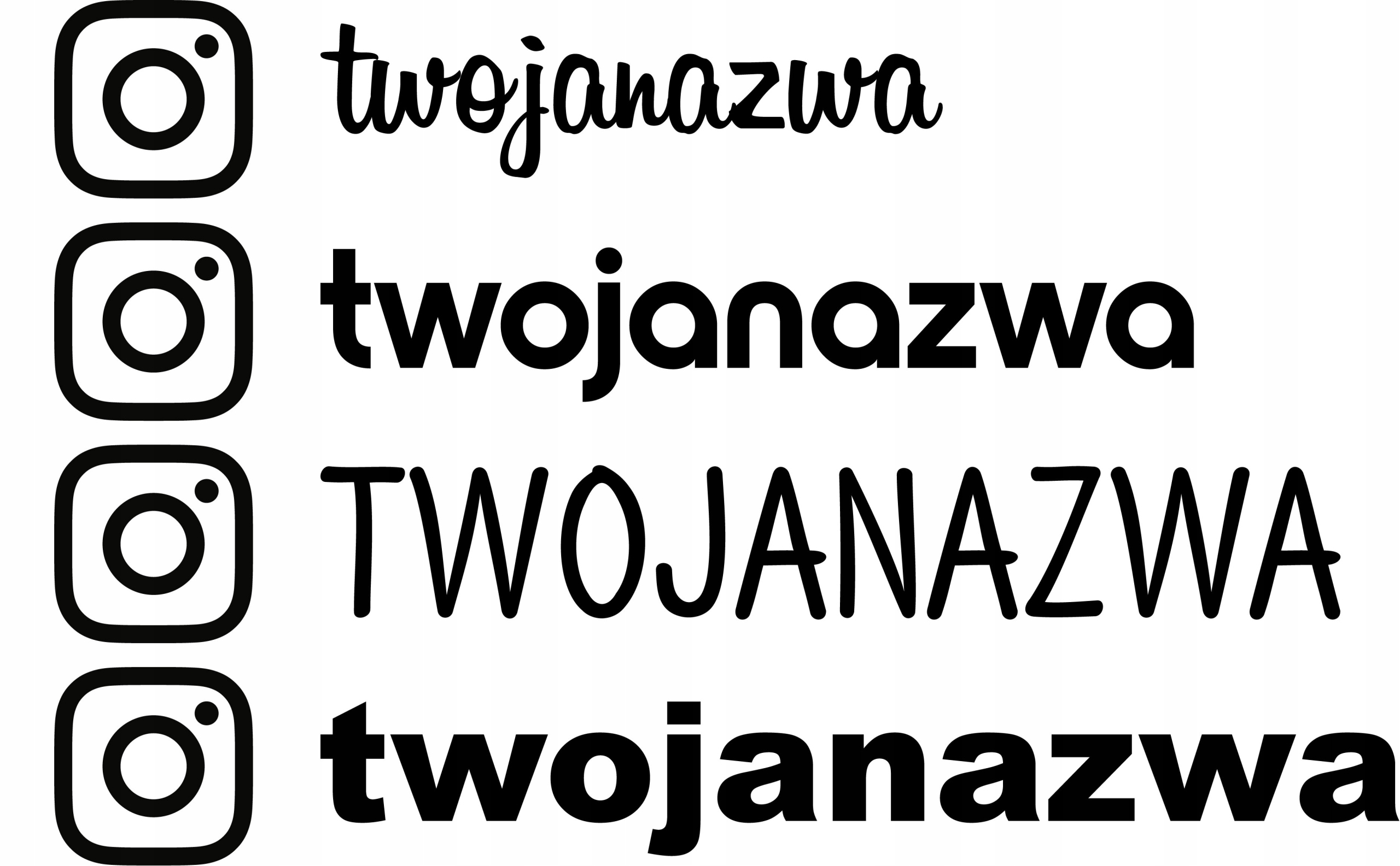 

Naklejka na samochód Instagram Własny Tekst
