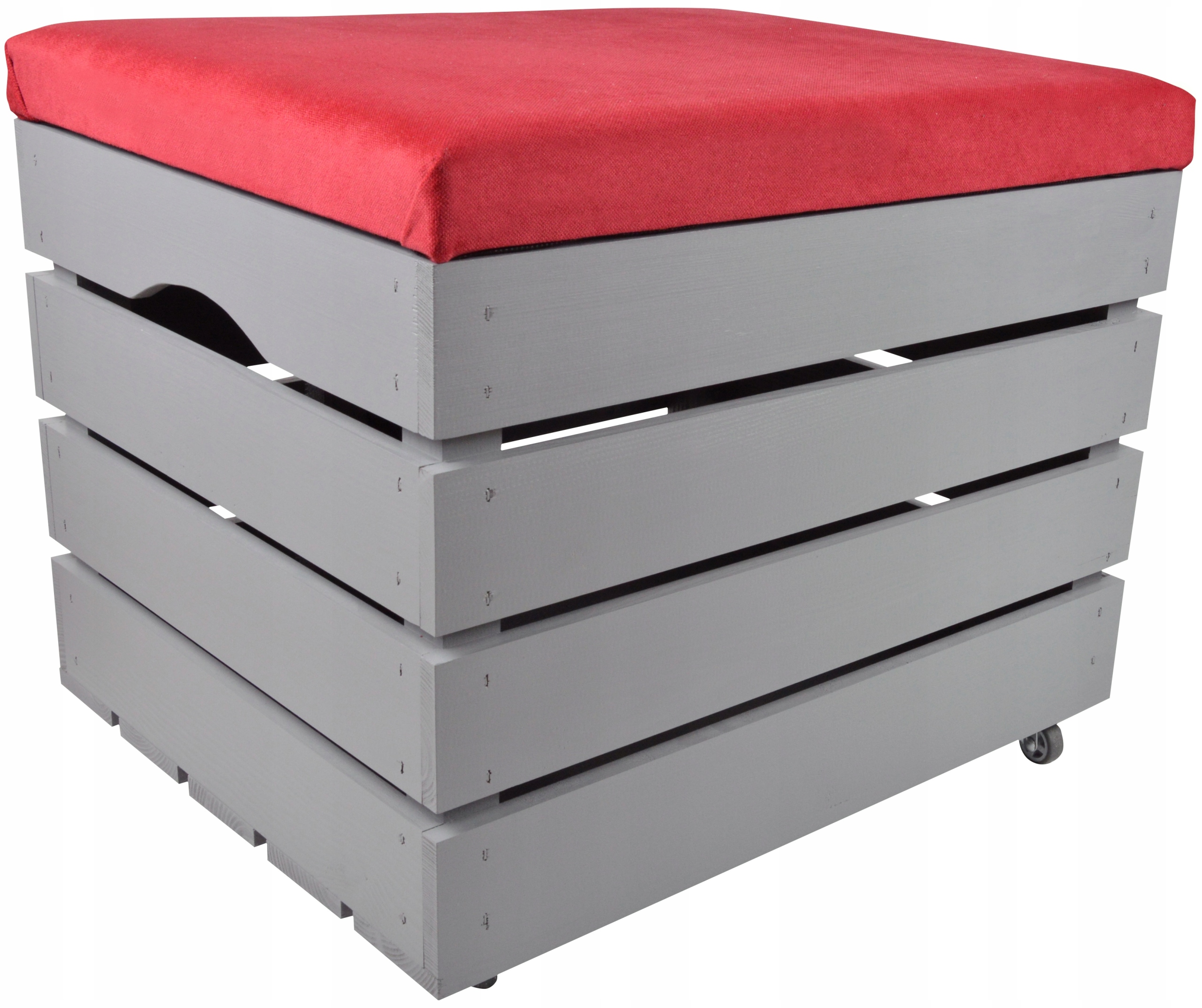 Borovicová Taburet Šedá S Sedákem, Úložný Prostor S Kolečky