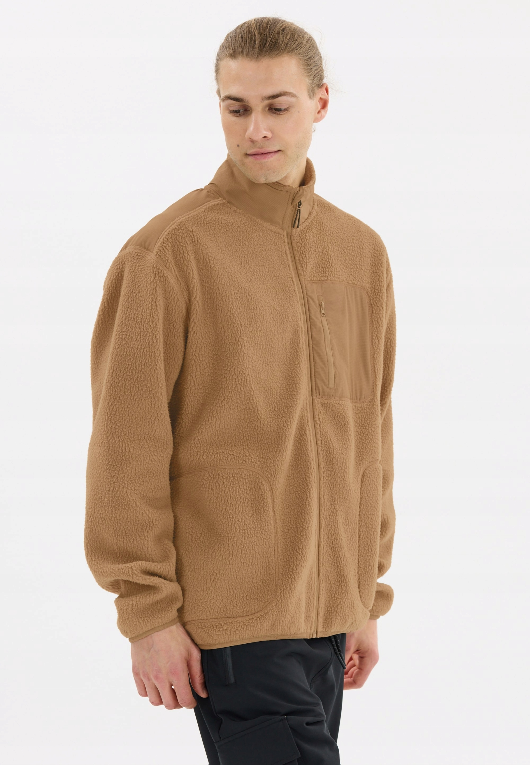 Fleecová Mikina pánský Whistler Felis plyšový teddy fleece, lehký a teplý, béžová XL