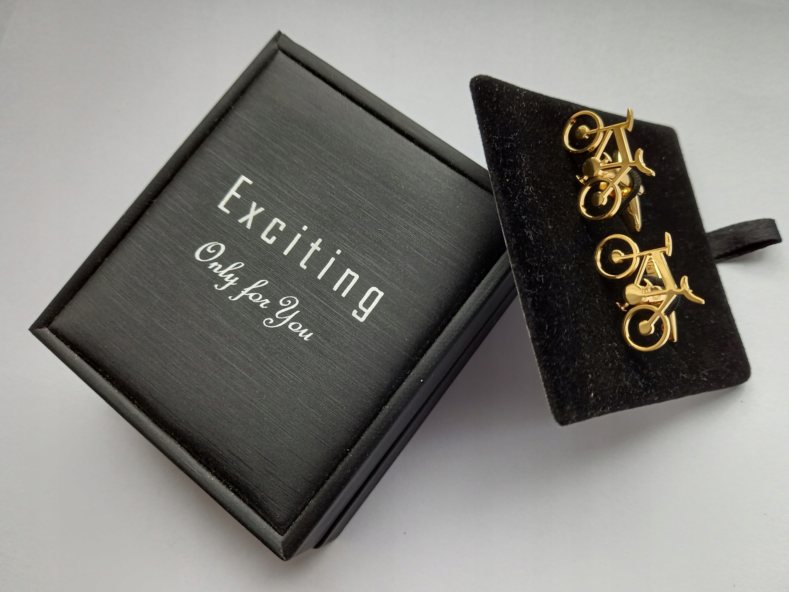 Pozlacené manžetové knoflíčky Zlaté kolo Exc pro cyklistu Cross