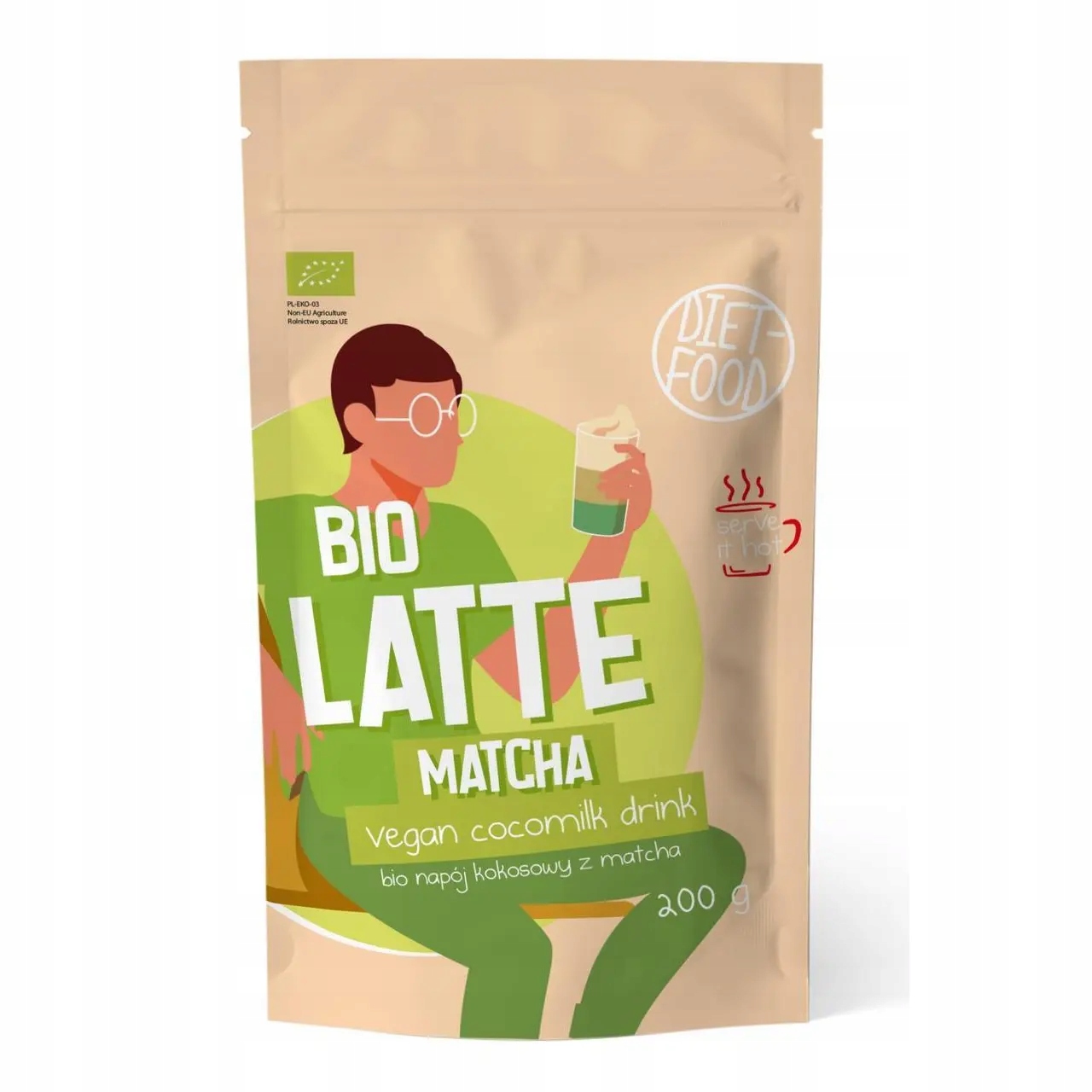 Latte Matcha Instant – Kokosový Nápoj S Matchou Bio 200 g Diet-food
