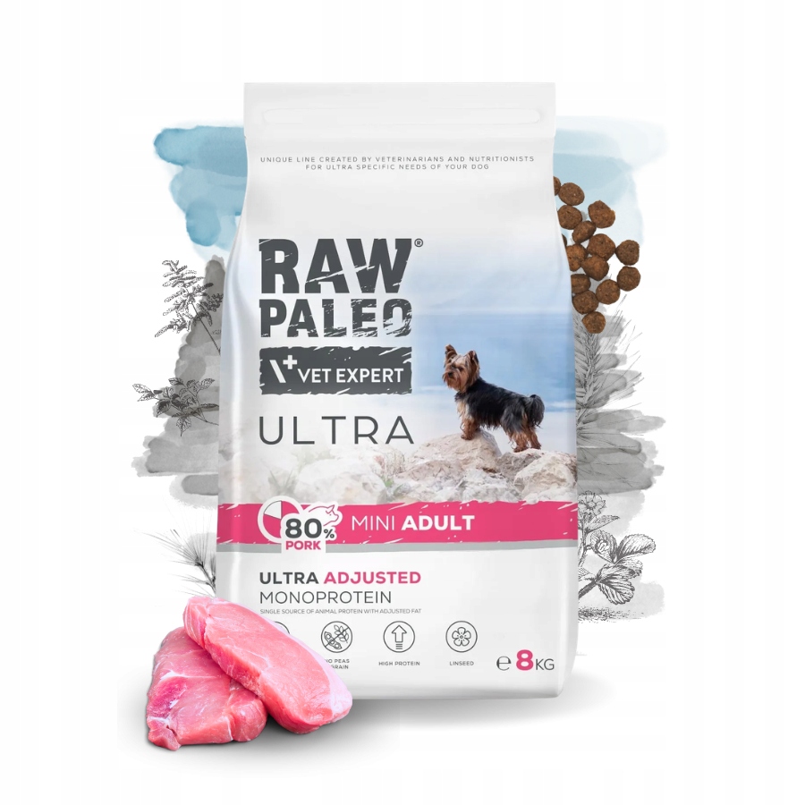 Raw Paleo Ultra Mini krmivo pro dospělé psy Vepřové Maso Malé plemena 8 kg