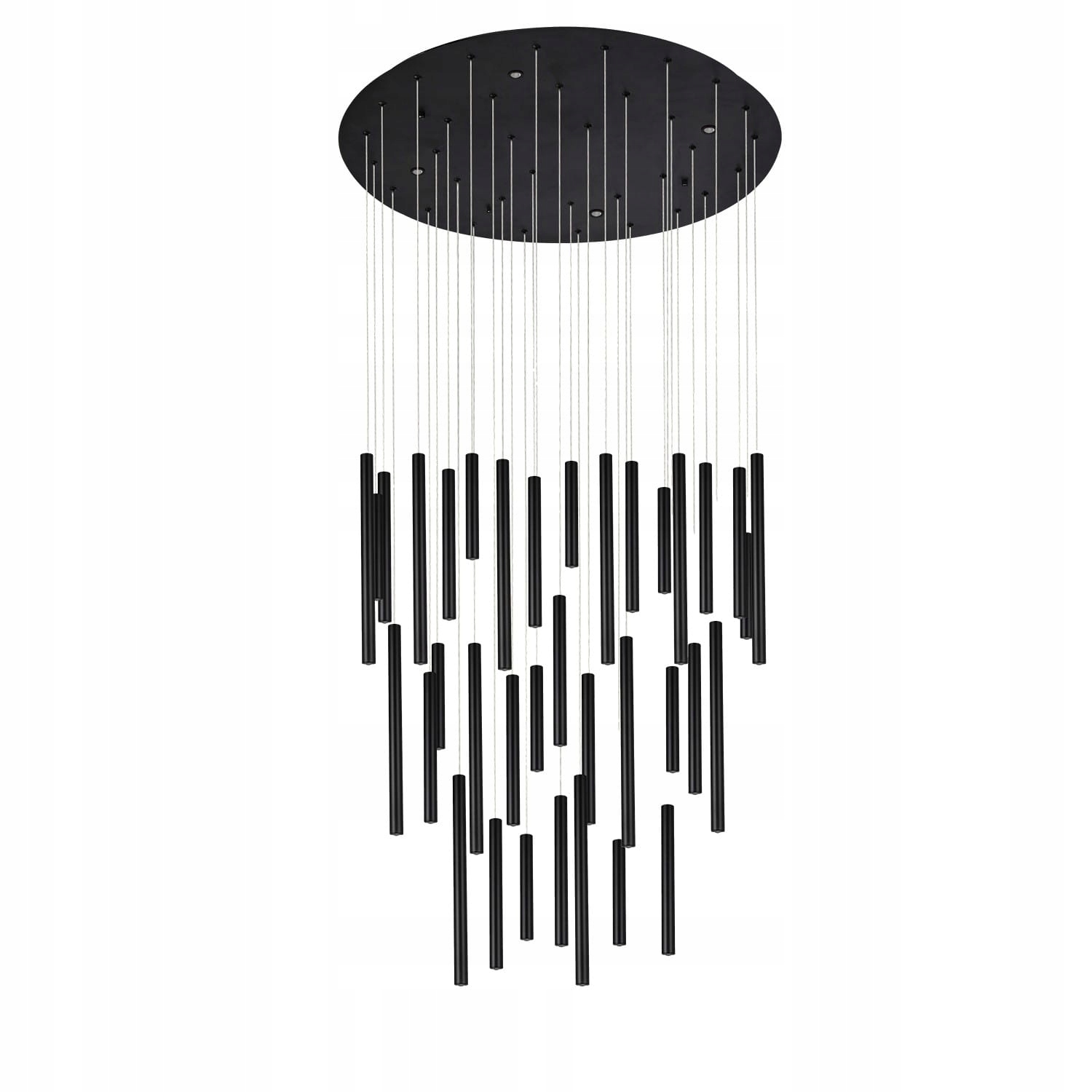 Lampa wisząca czarna z kloszami rurkami Led 160W do dużego salonu AZzardo