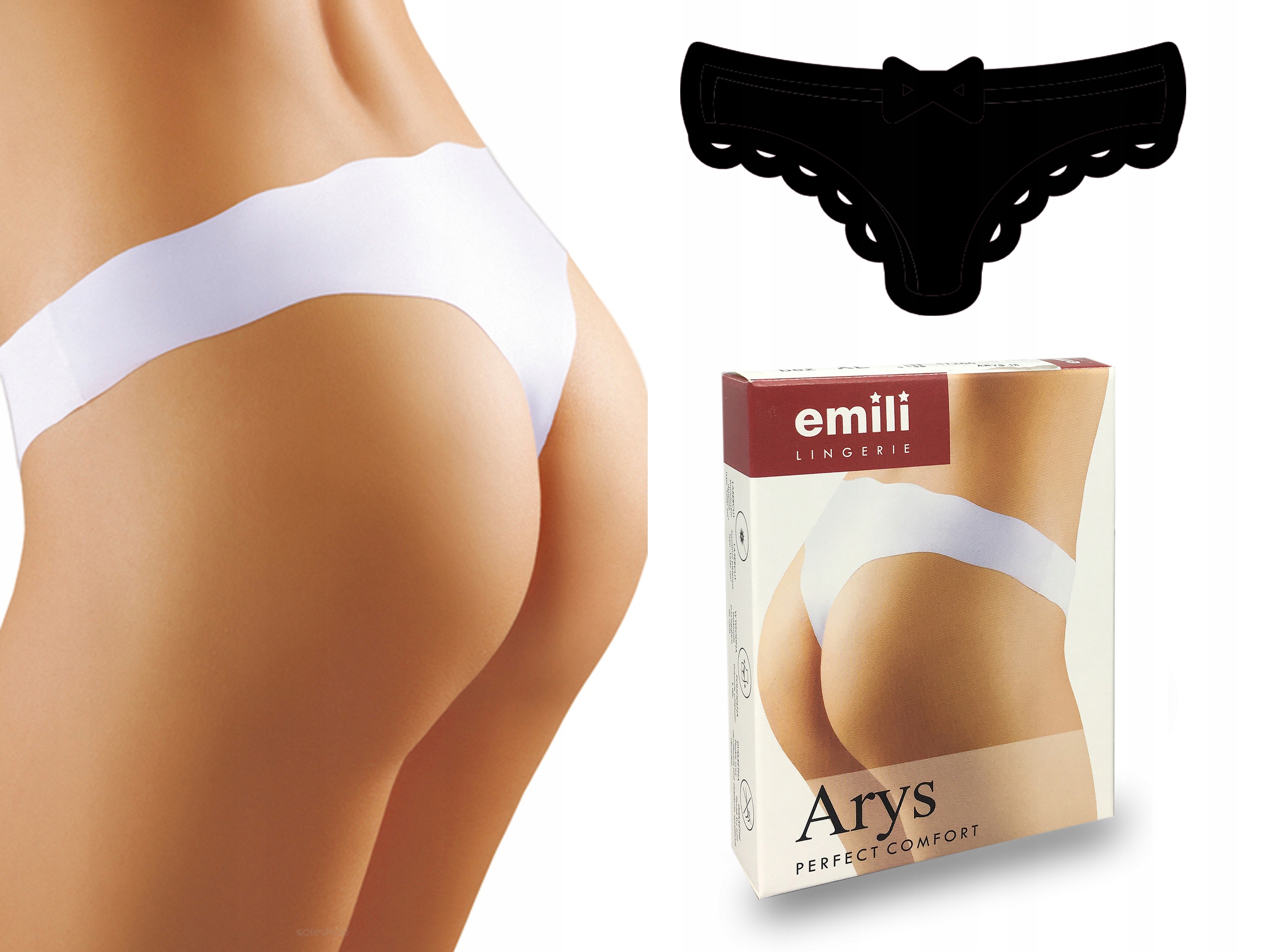 

Emili Arys Laserowo Cięte Stringi czarny S