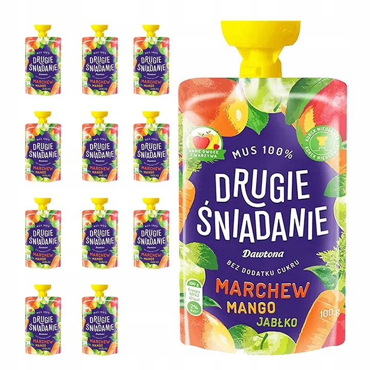 Dawtona Mus 100% Jabłko Marchew Mango 12 x 100g
