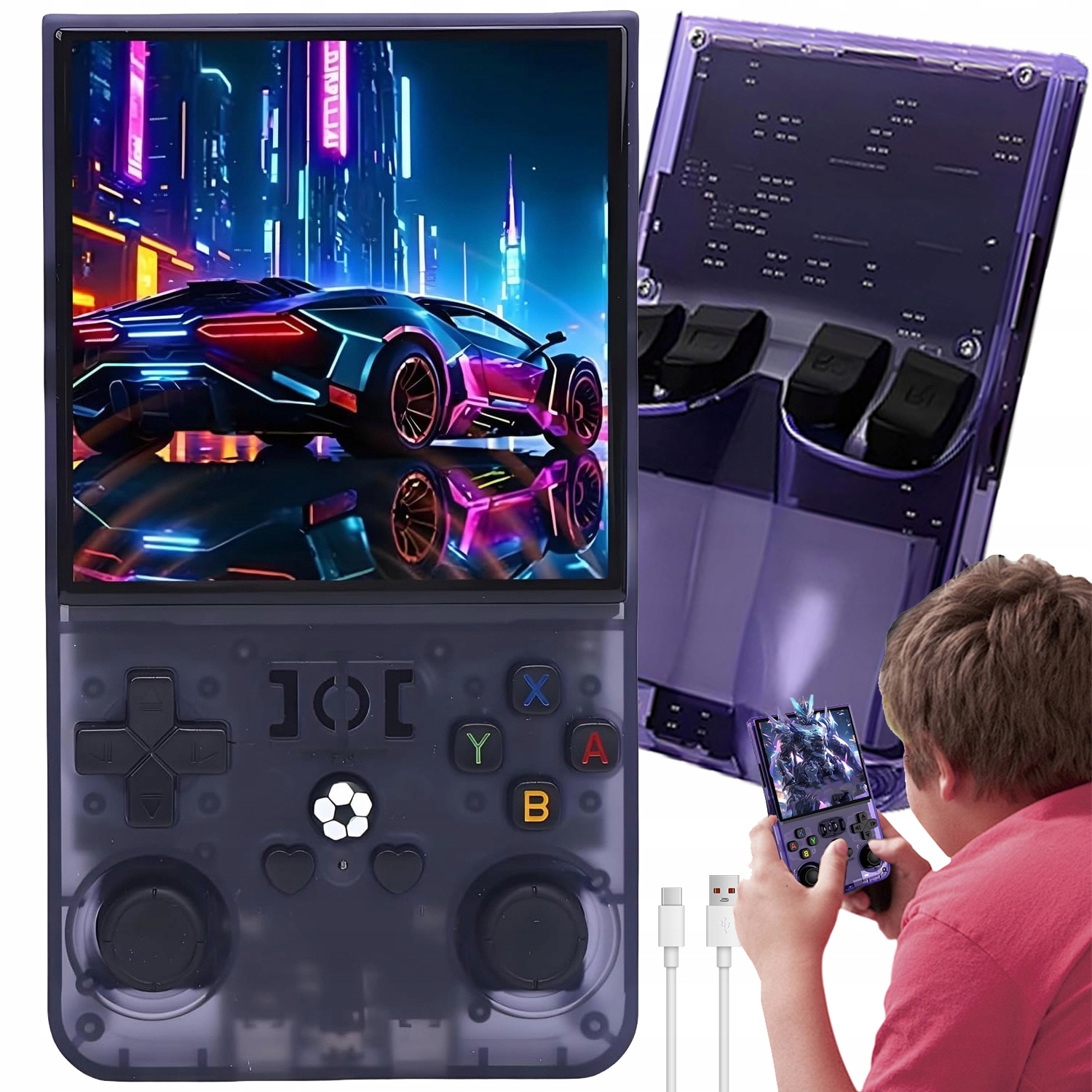 Przenośna Mobilna Konsola Do Gier Retro 18000 Gry Linux 64GB R36MAX 4000MAH