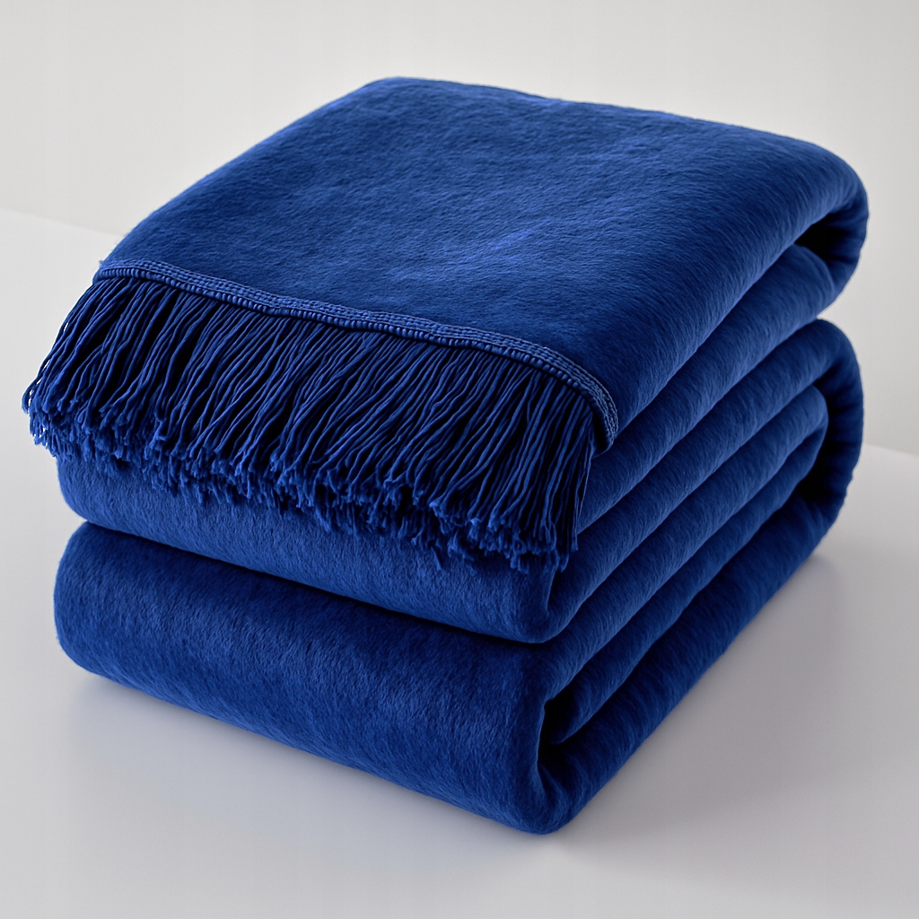 Deka Přehoz Moca Design 150x200 Bavlna Akryl Třásně Pled Chabrový