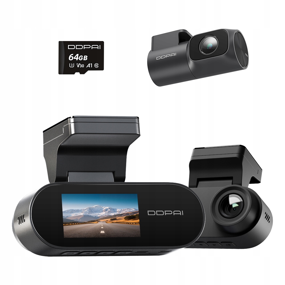 Automobilová Kamera Ddpai Videorekordér N2 Dual 2K Wifi Bt Zadní 64GB