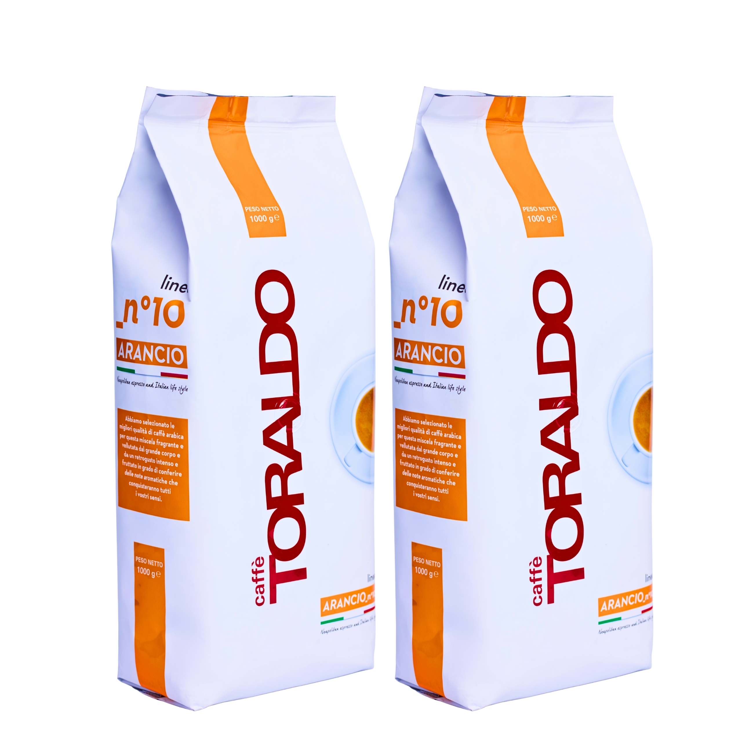 Levně Káva zrnková 1kg x2 Arabica Robusta 100% Italská Arancio 2x 1000g Dárek