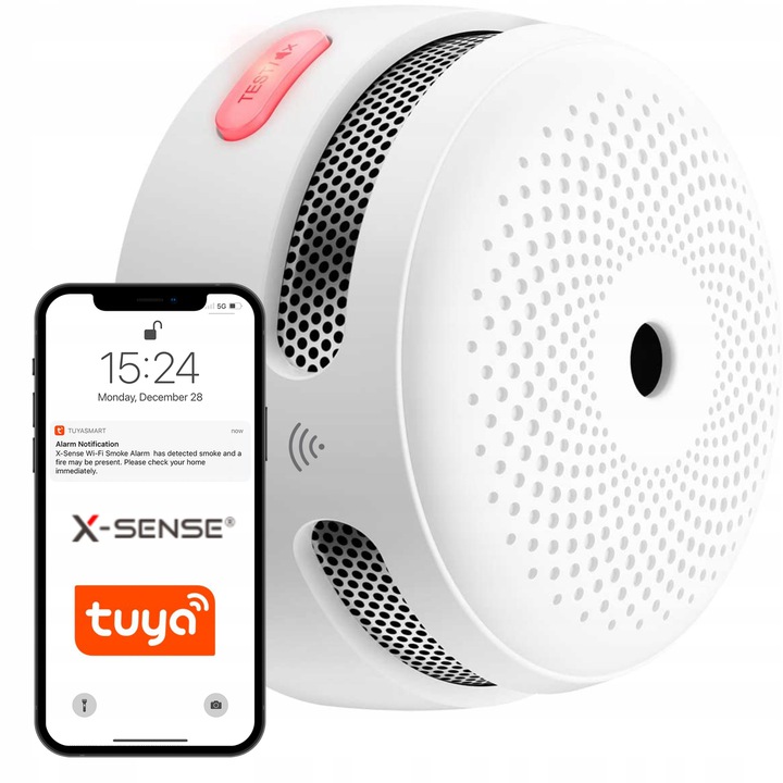 Фото - Охоронний датчик Tuya Czujnik Alarm Dymu Ognia X-sense XS01-WT Wi-Fi 