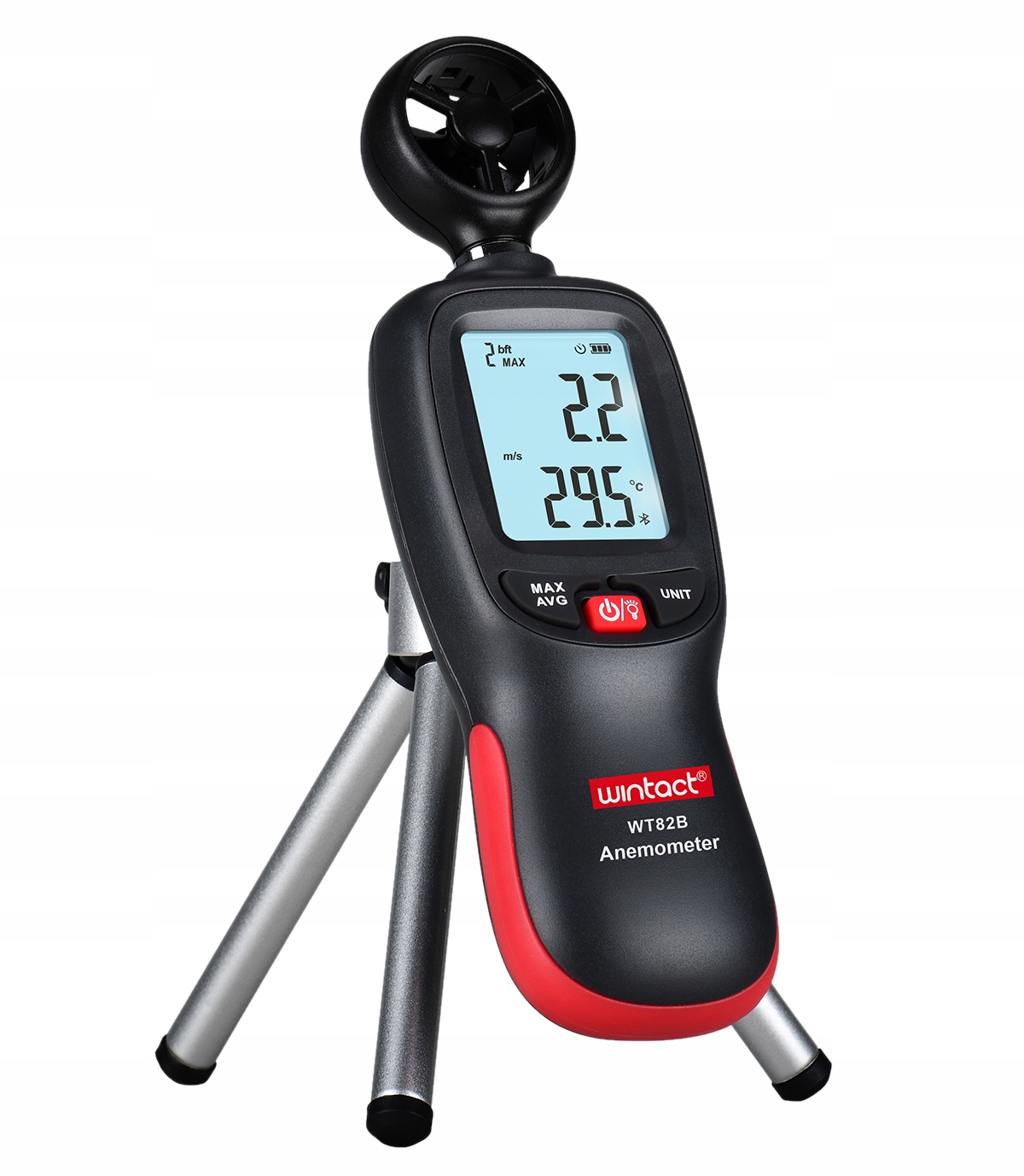 ANEMOMETR WIATROMIERZ MIERNIK WIATRU TEMP POMIAR PRĘDKOŚCI POWIETRZA BT APP EAN (GTIN) 5903738810390