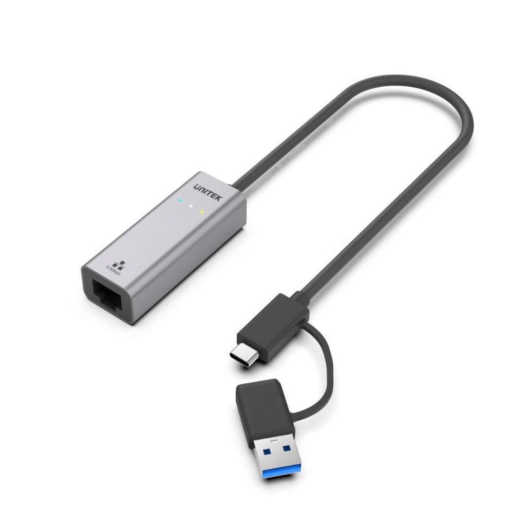 Unitek Hybrydowy adapter Usb-c/usb-a do sieci Gigabit Ethernet 2,5G
