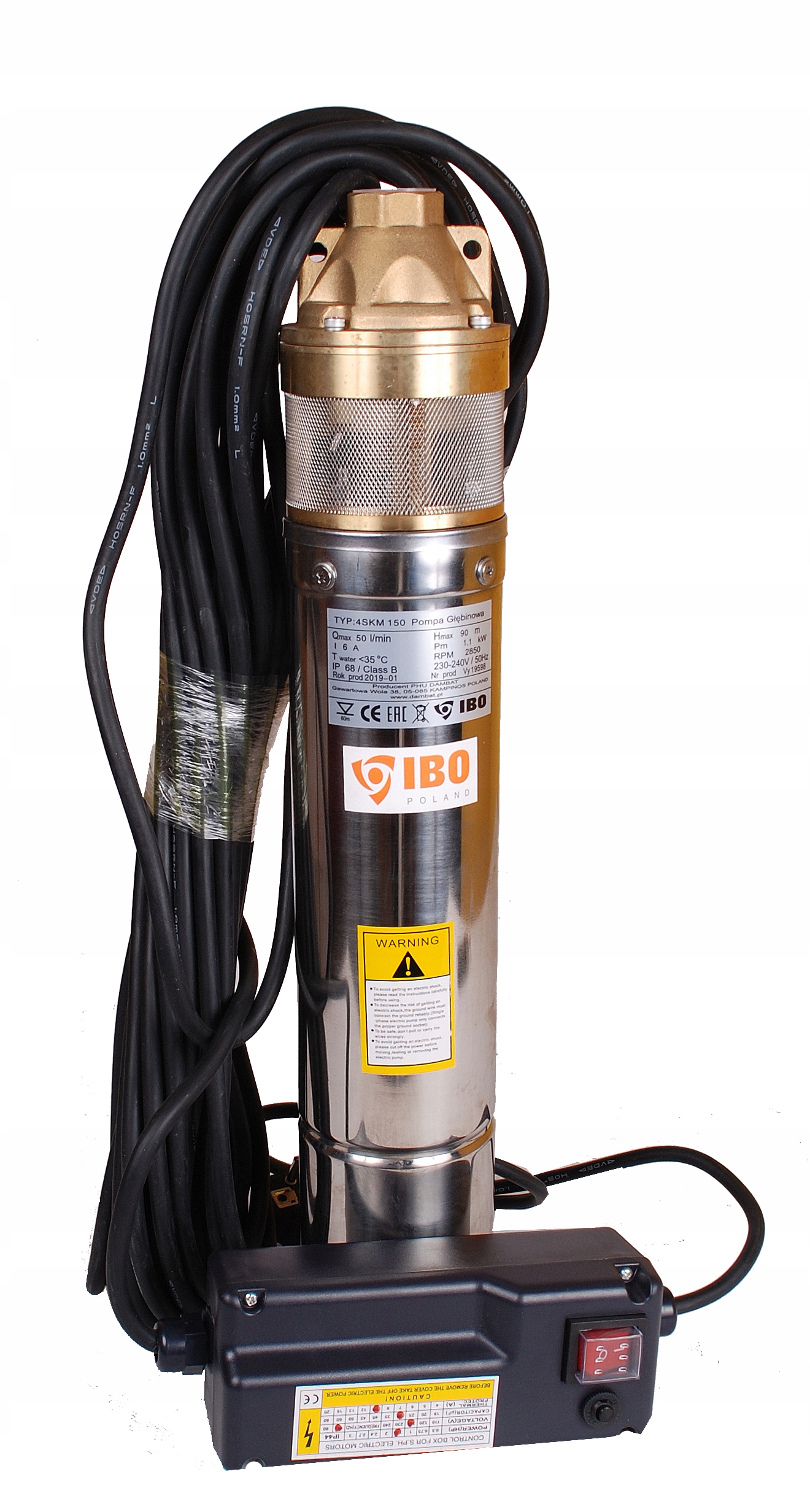 

Ibo Pompa Głębinowa 45l/min 4'' Skm 100 Kabel 20m