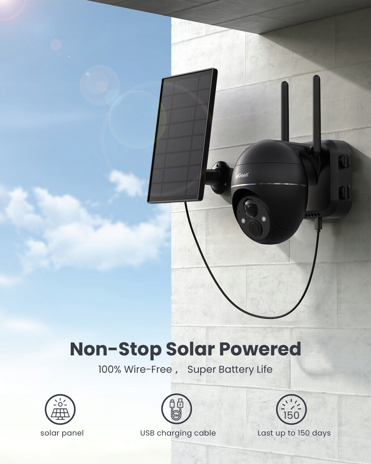 KAMERA SOLARNA ZEWNĘTRZNA OBROTOWA IP WIFI FULL HD Model KAMERA SOLARNA ZEWNĘTRZNA OBROTOWA 2K 4X ZOOM LED