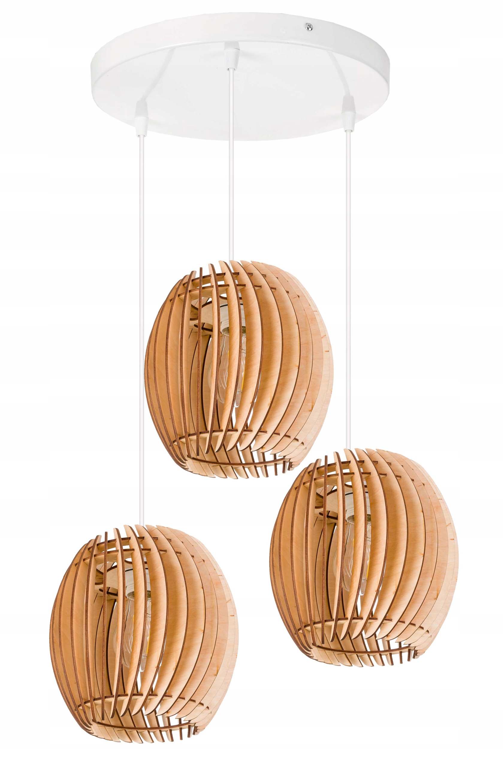 Závěsná Lampa stropní lustr Zwis stínidlo Beczułka dřevo na 3x E27