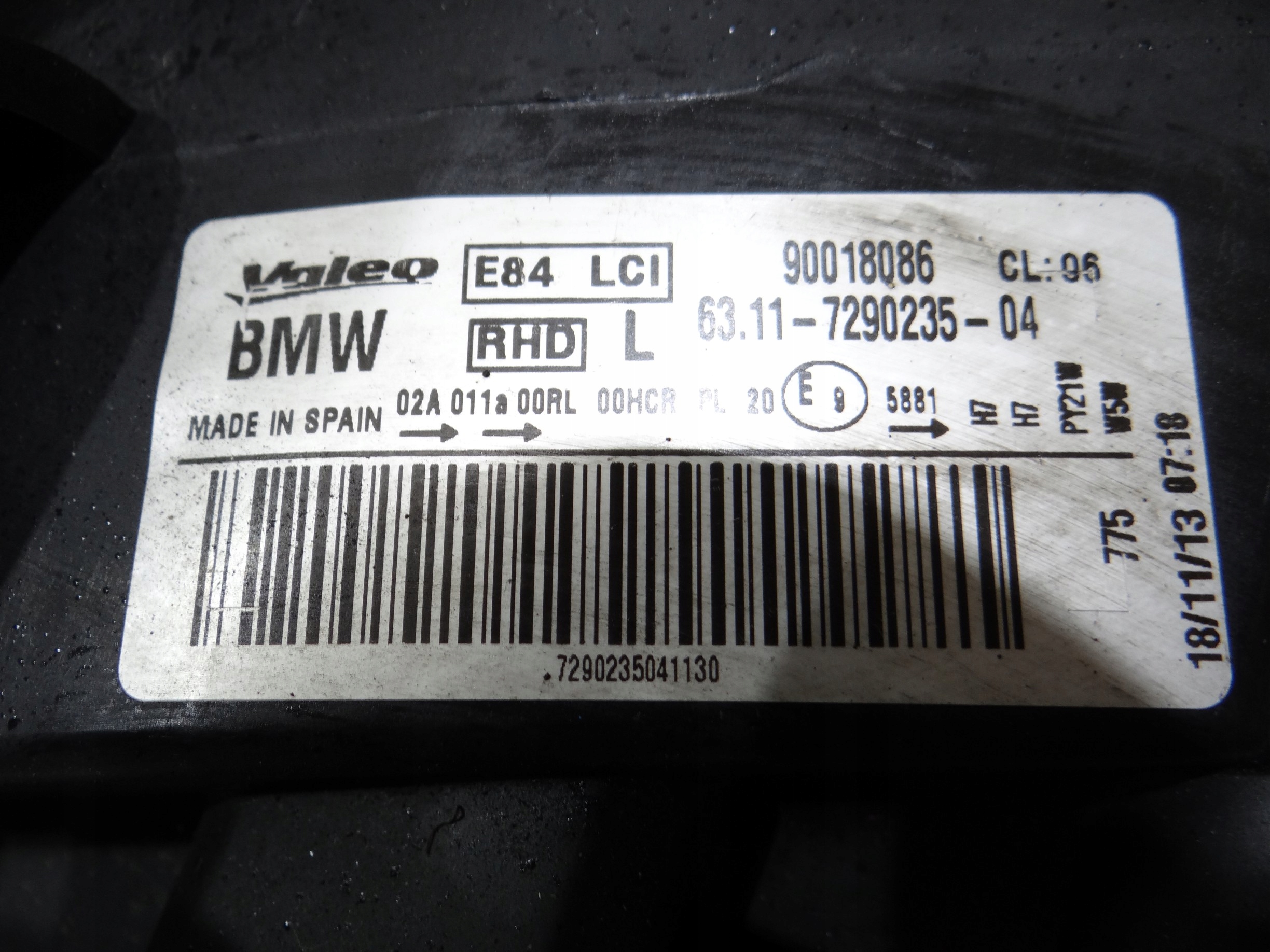 BMW X1 E84 light left front LCI 7290235