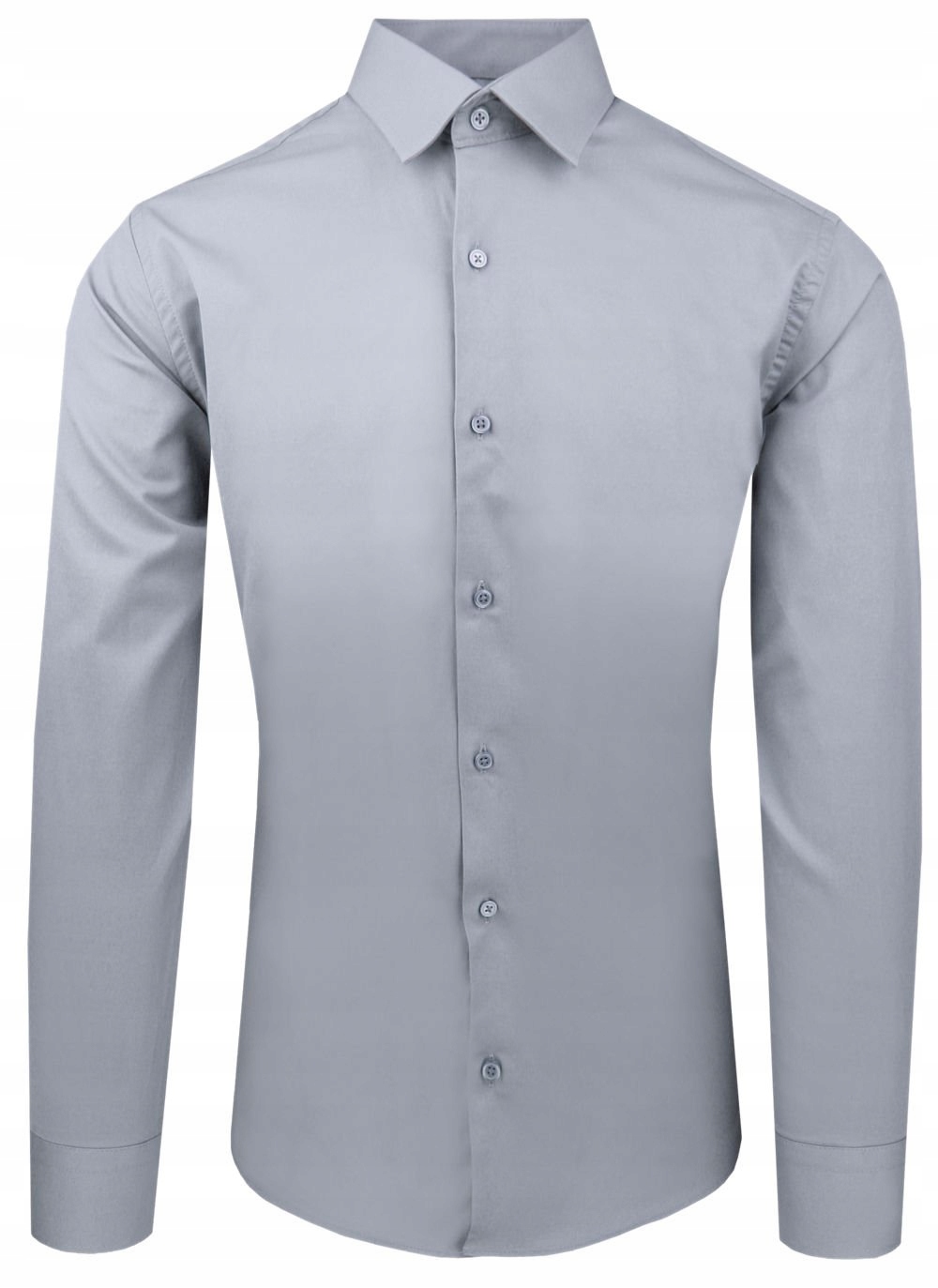 Šedá bavlněná košile s vypasovaným střihem, jednobarevná 40/170-176