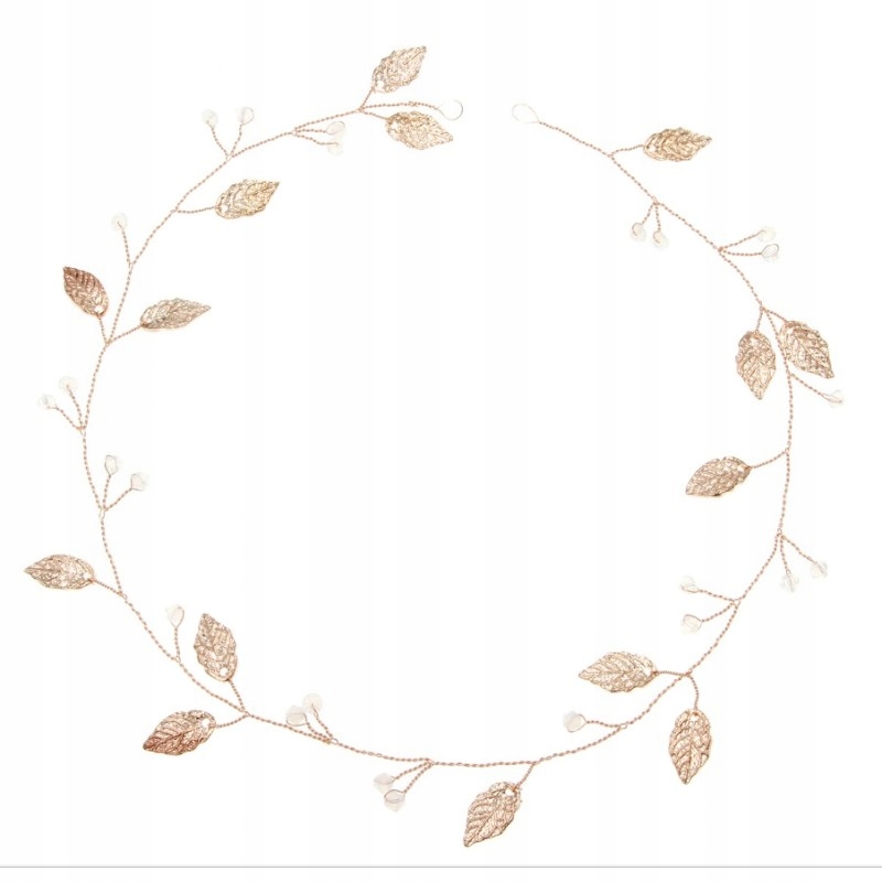 PIĘKNY GRZEBYK DO WŁOSÓW - ZŁOTE LISTKI - KOLEKCJA ŚLUBLNA