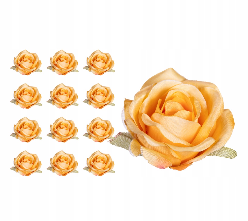 X12 RÓŻA ŻÓŁTA SZTUCZNE KWIATY WYROBOWE WIĄZANKI