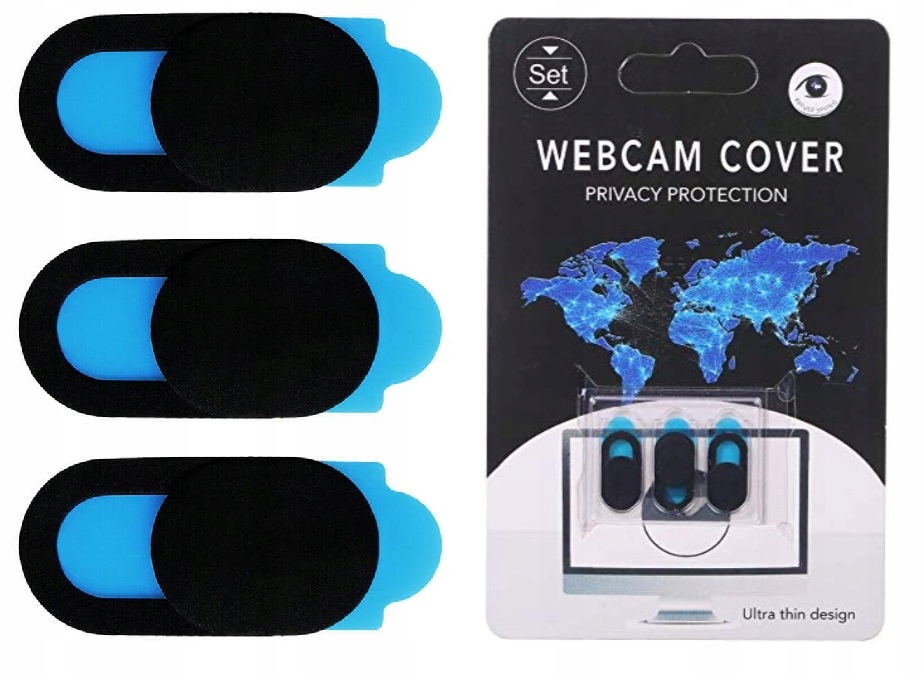 3x ZAŚLEPKA ZASŁONKA KAMERY KAMERKI DO LAPTOPA TELEFONU TABLETA CZARNA