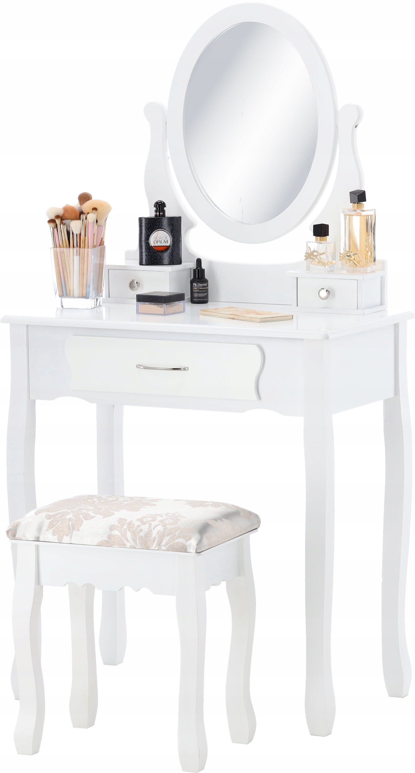 TOALETKA KOSMETYCZNA Z LUSTREM I SZUFLADAMI DO WIZAŻU + TABORET EAN (GTIN) 1210000122124