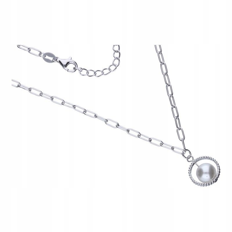 Stříbrný náhrdelník 925, spona s bílou perlou, elegantní pro maminku, módní