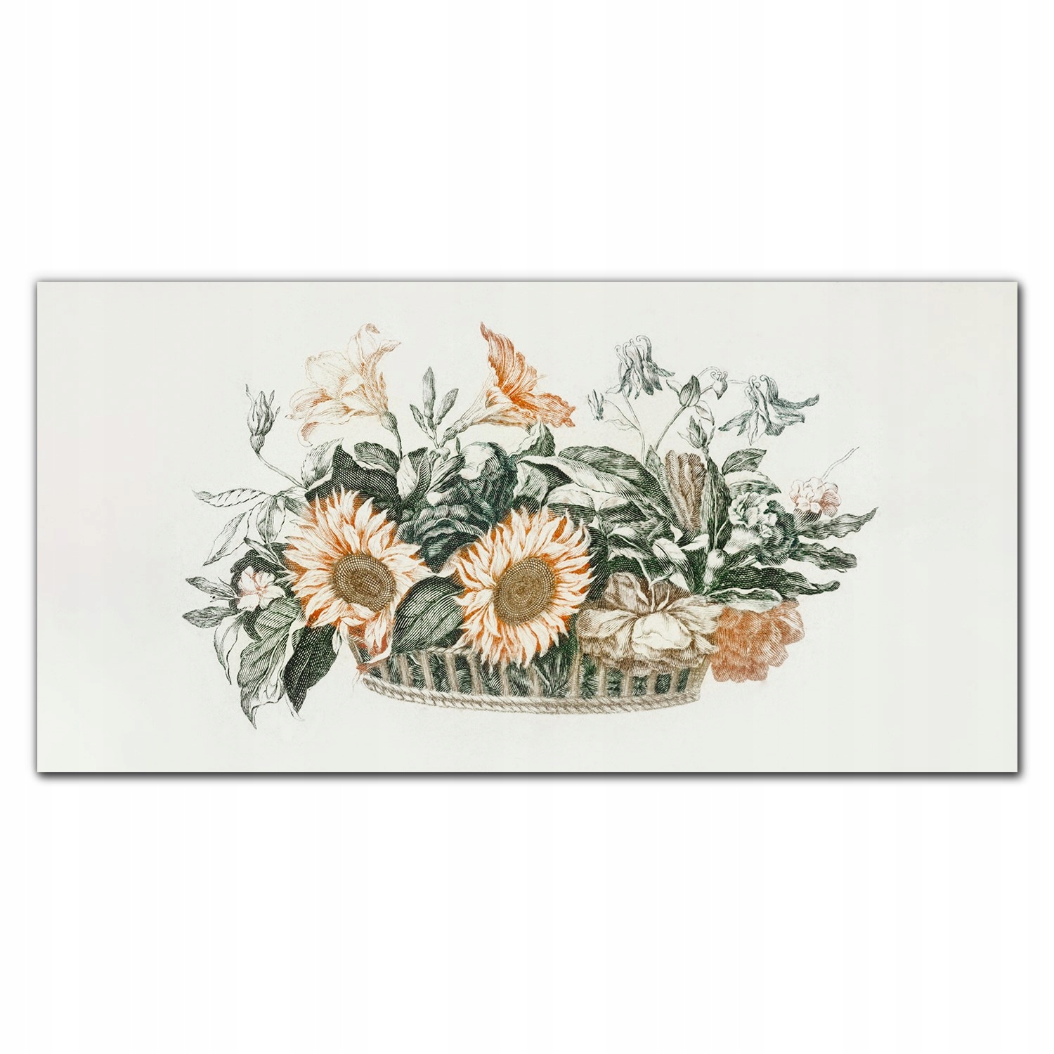 Nástenný obraz na plátne Kvety a rastlina 140x70 cm