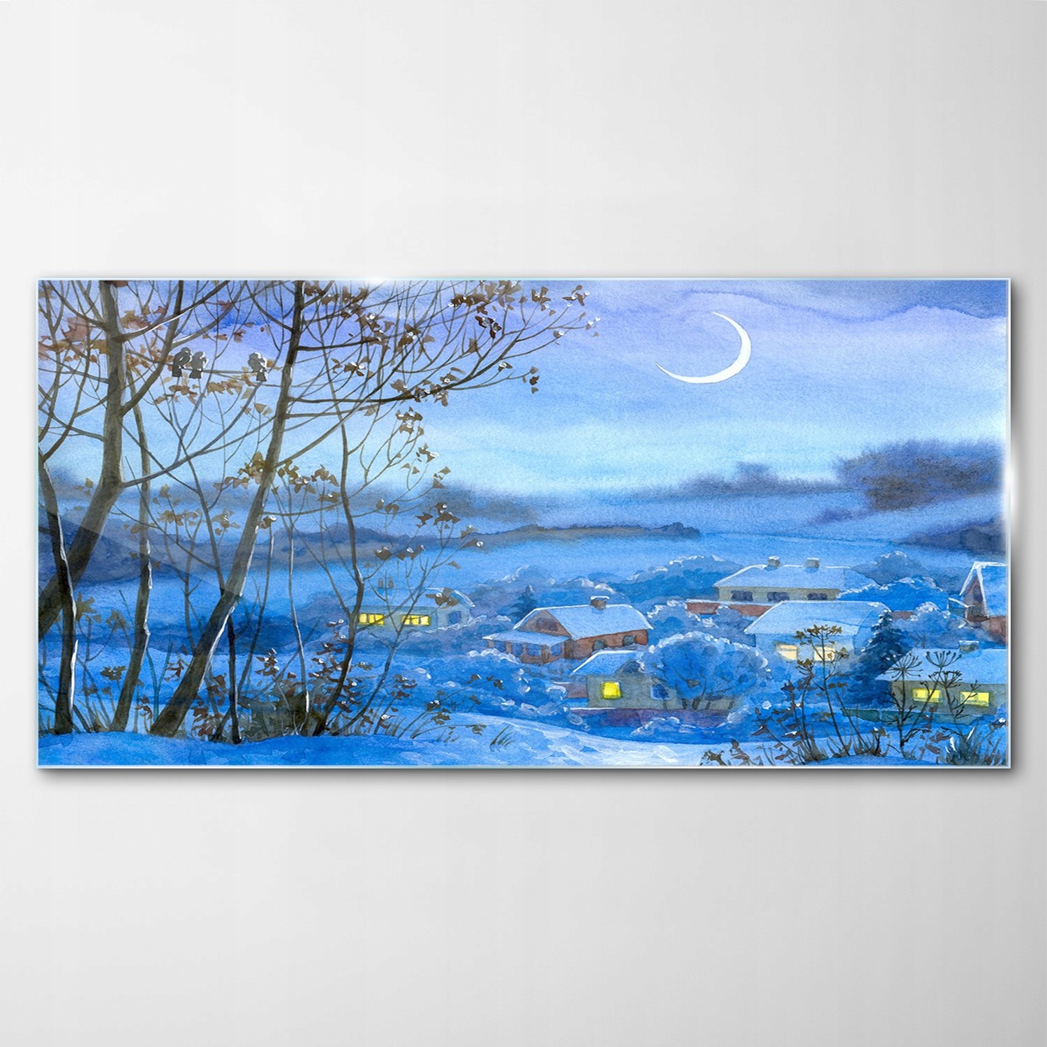 

Hartowany Obraz Szklany Zima Akwarele Śnieg 120x60