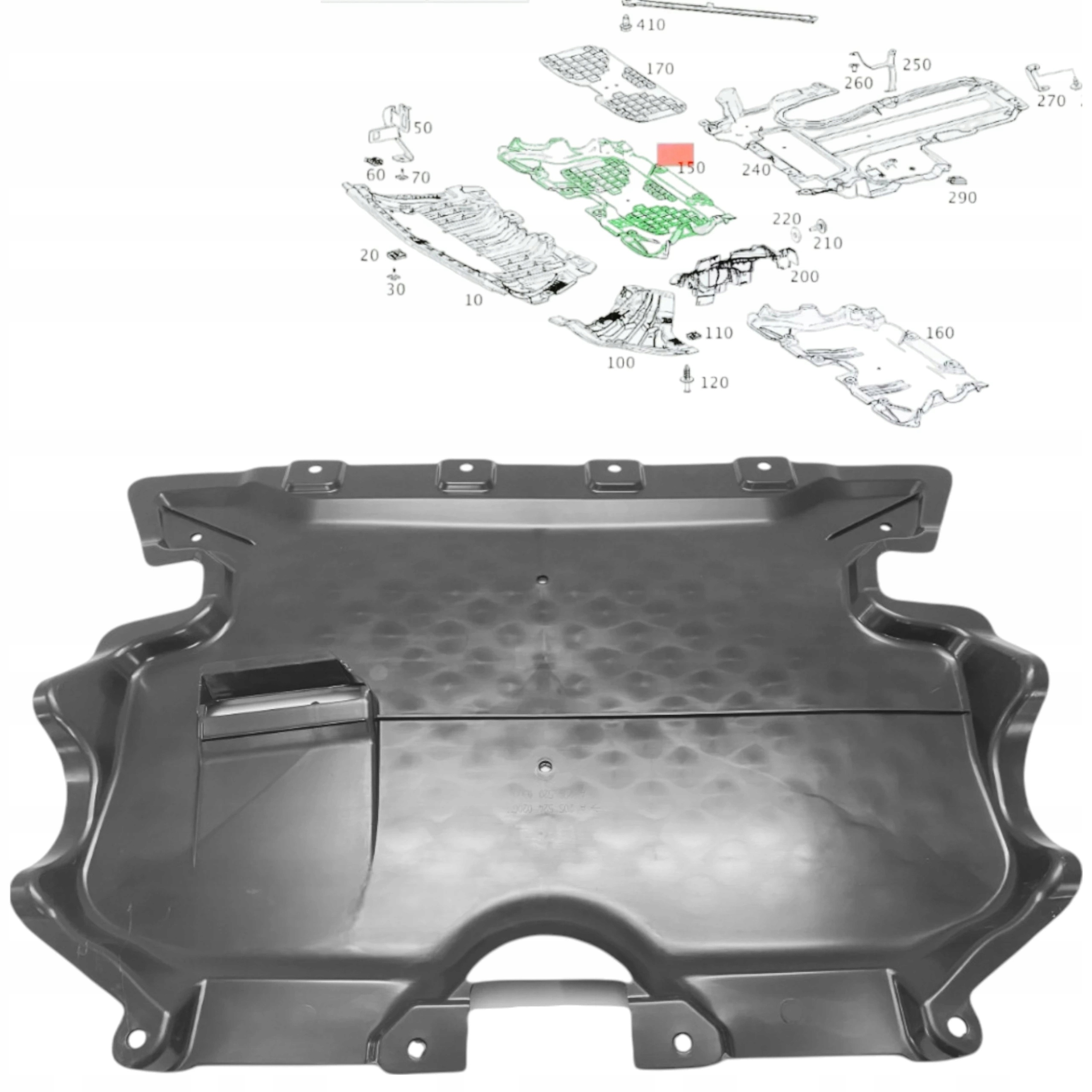 4Matic 2014-21 Kryt motorové desky Mercedes C třídy W205 S205 C Coupe C205