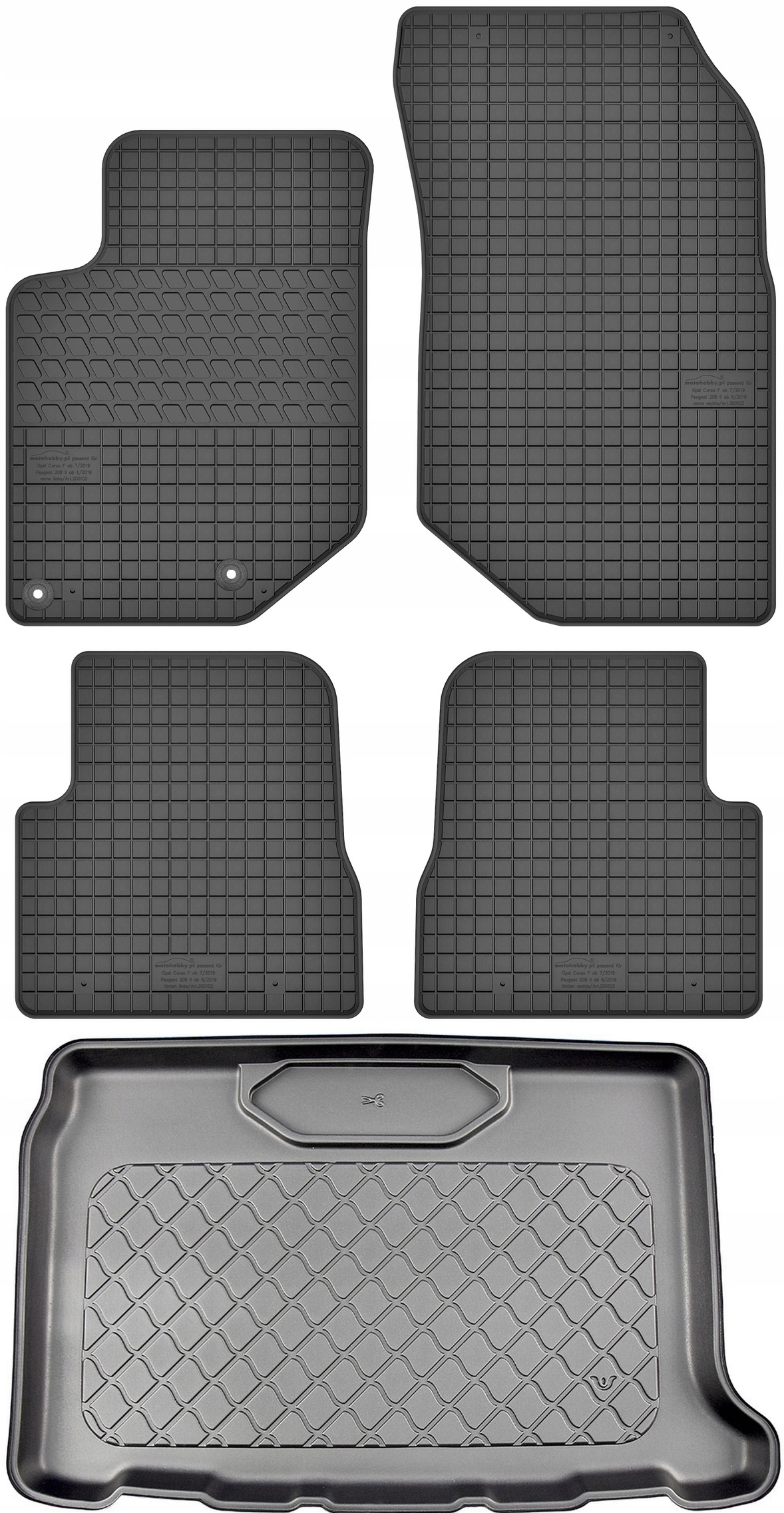 Ds 3 Crossback Suv od roku 04.2019 Sada Koberce batožinový priestor